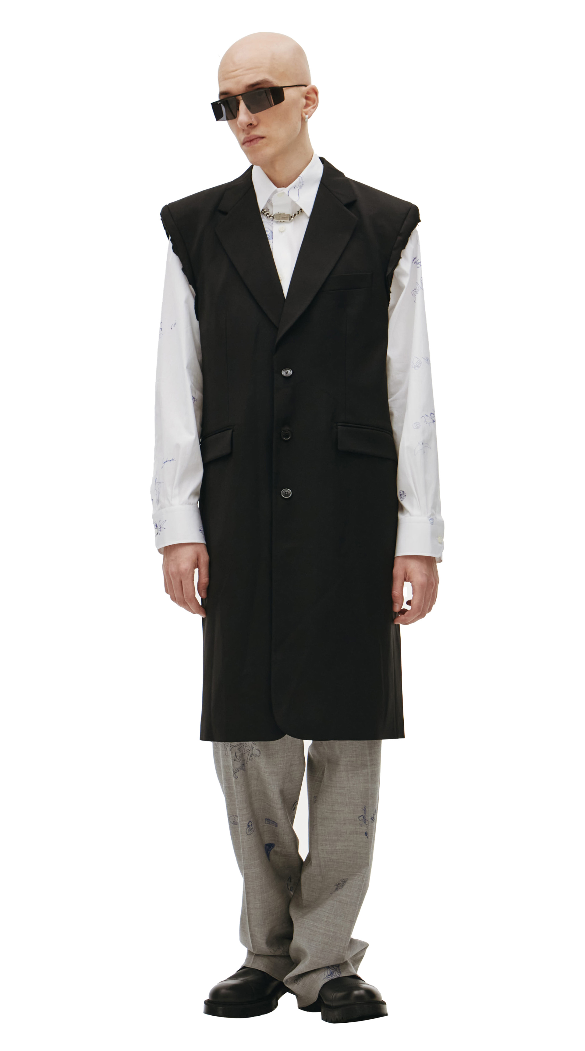 VETEMENTS Sleeveless striped blazer