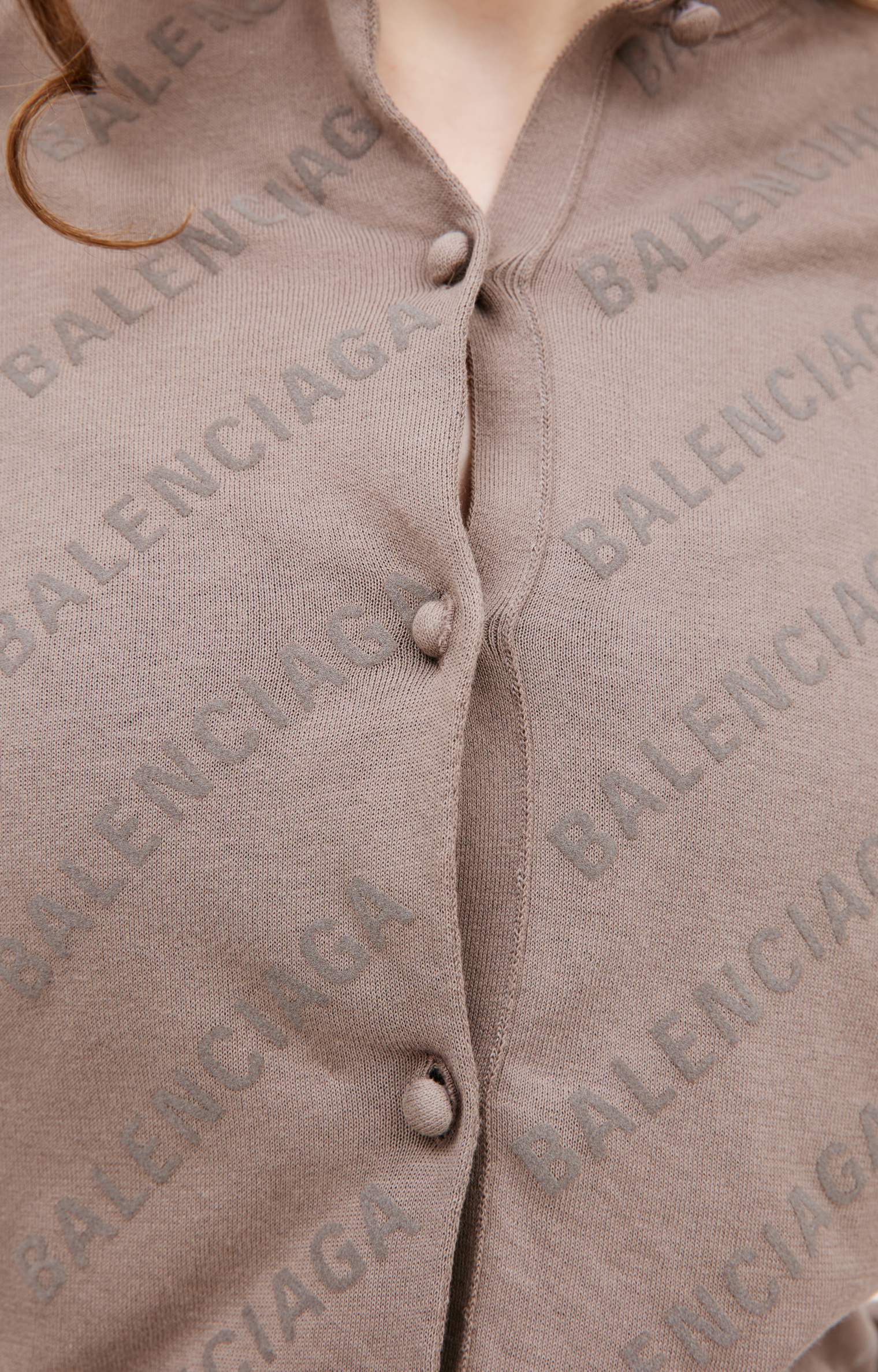 Balenciaga Beige logo cardigan