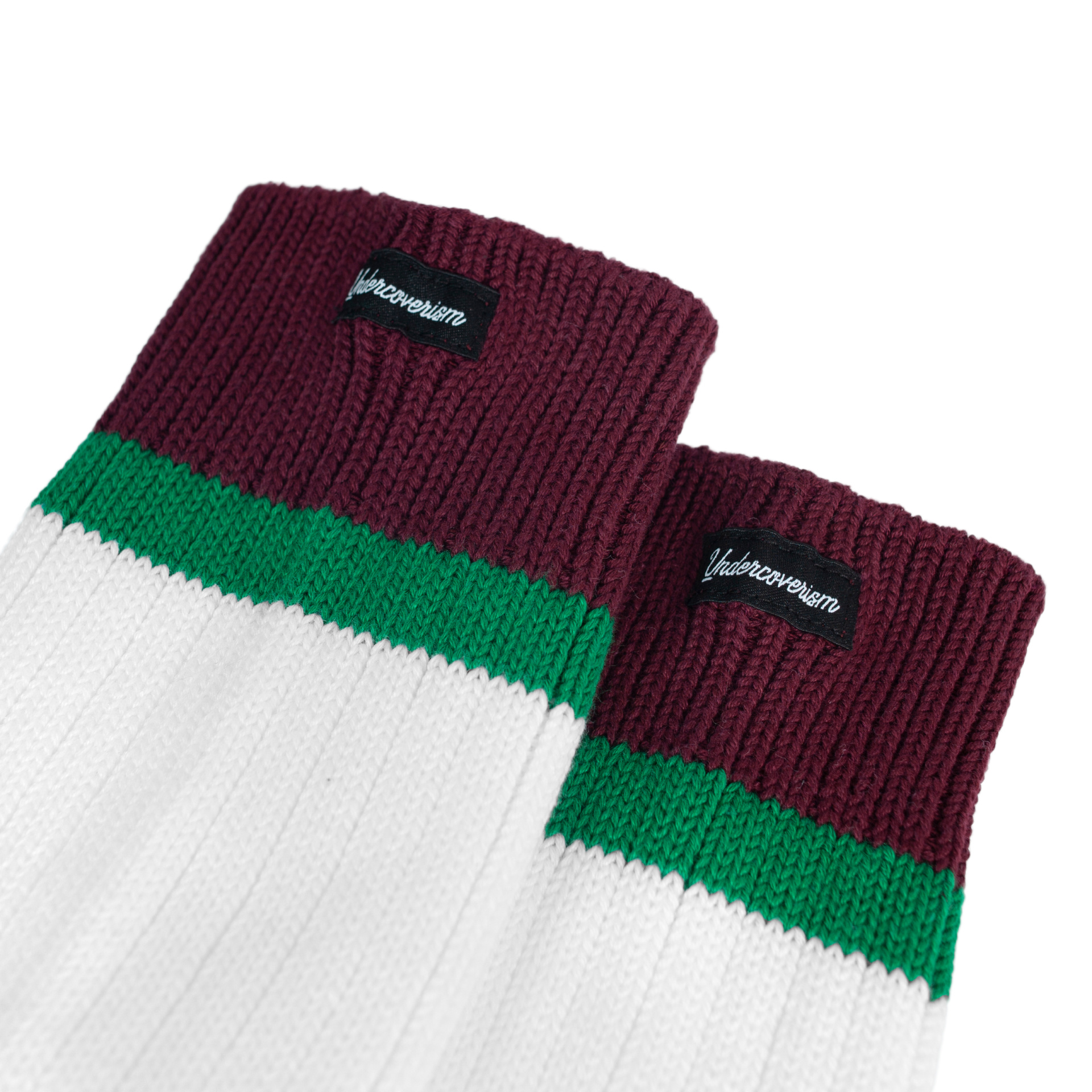 Undercover White calf-high knit socks