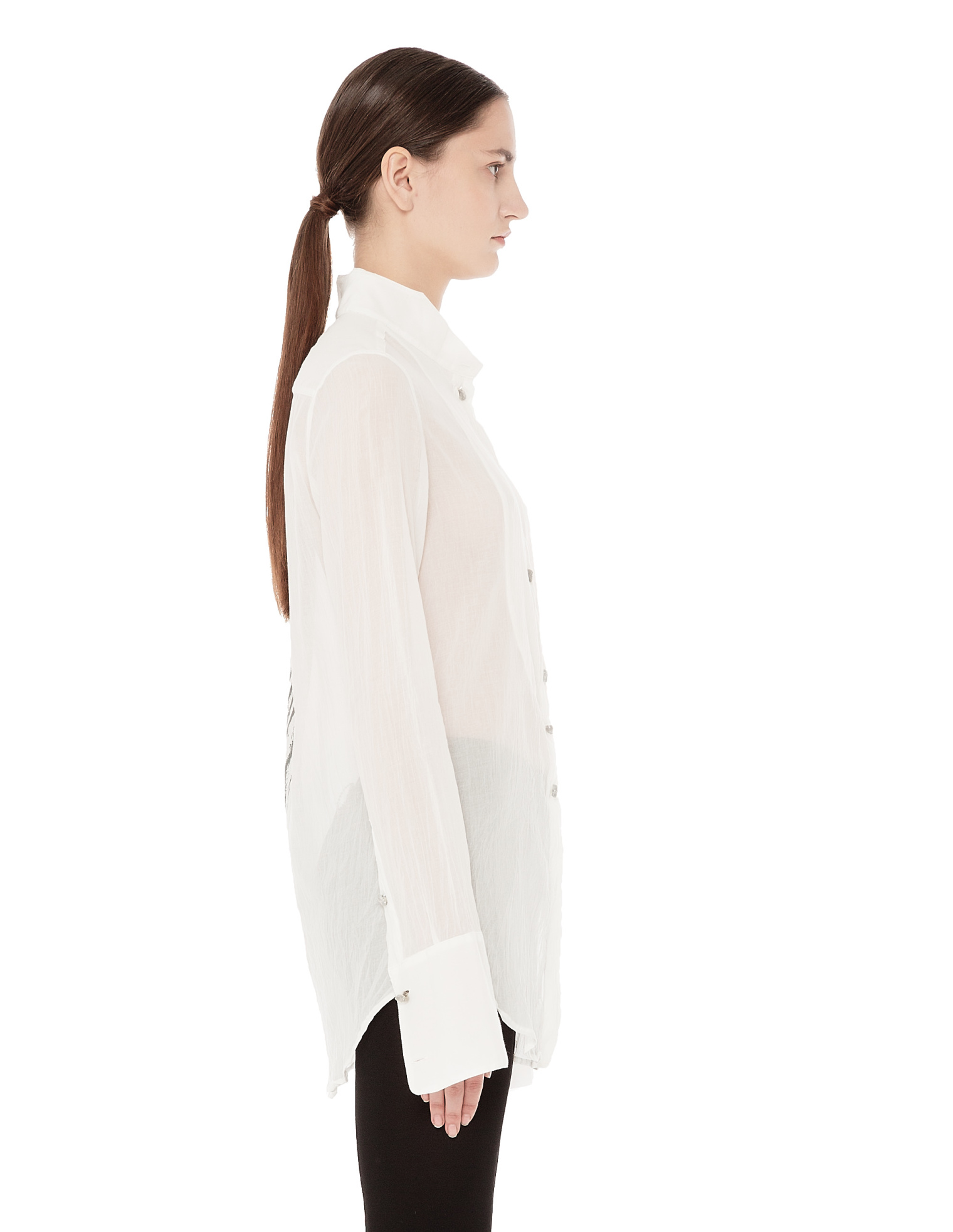 If Six Was Nine Dicky collar printed blouse