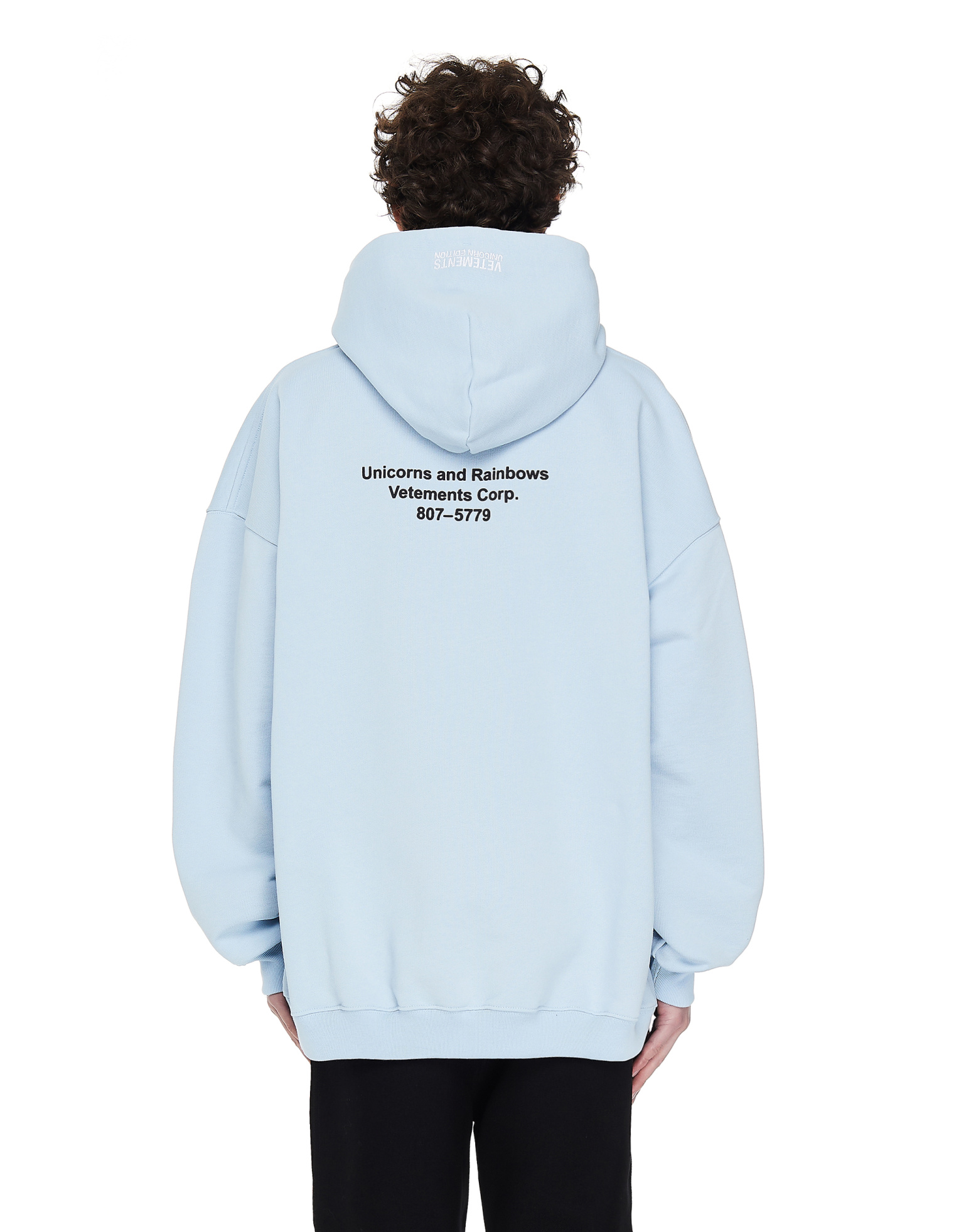VETEMENTS Blue Oversize Unicorn Hoodie
