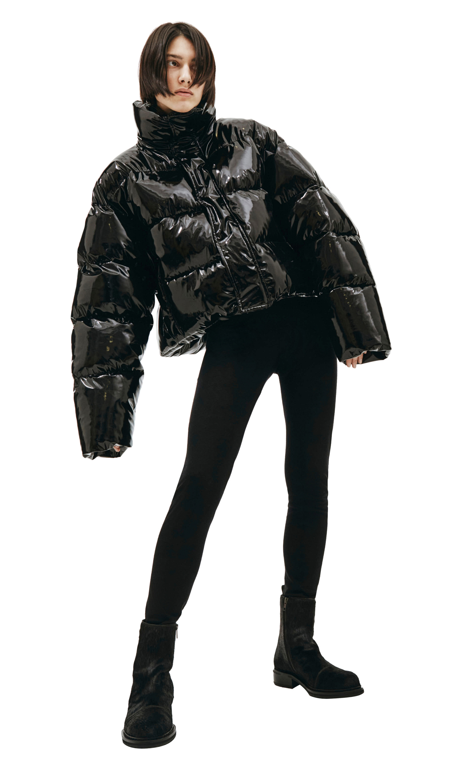 Balenciaga Black Cropped Puffer