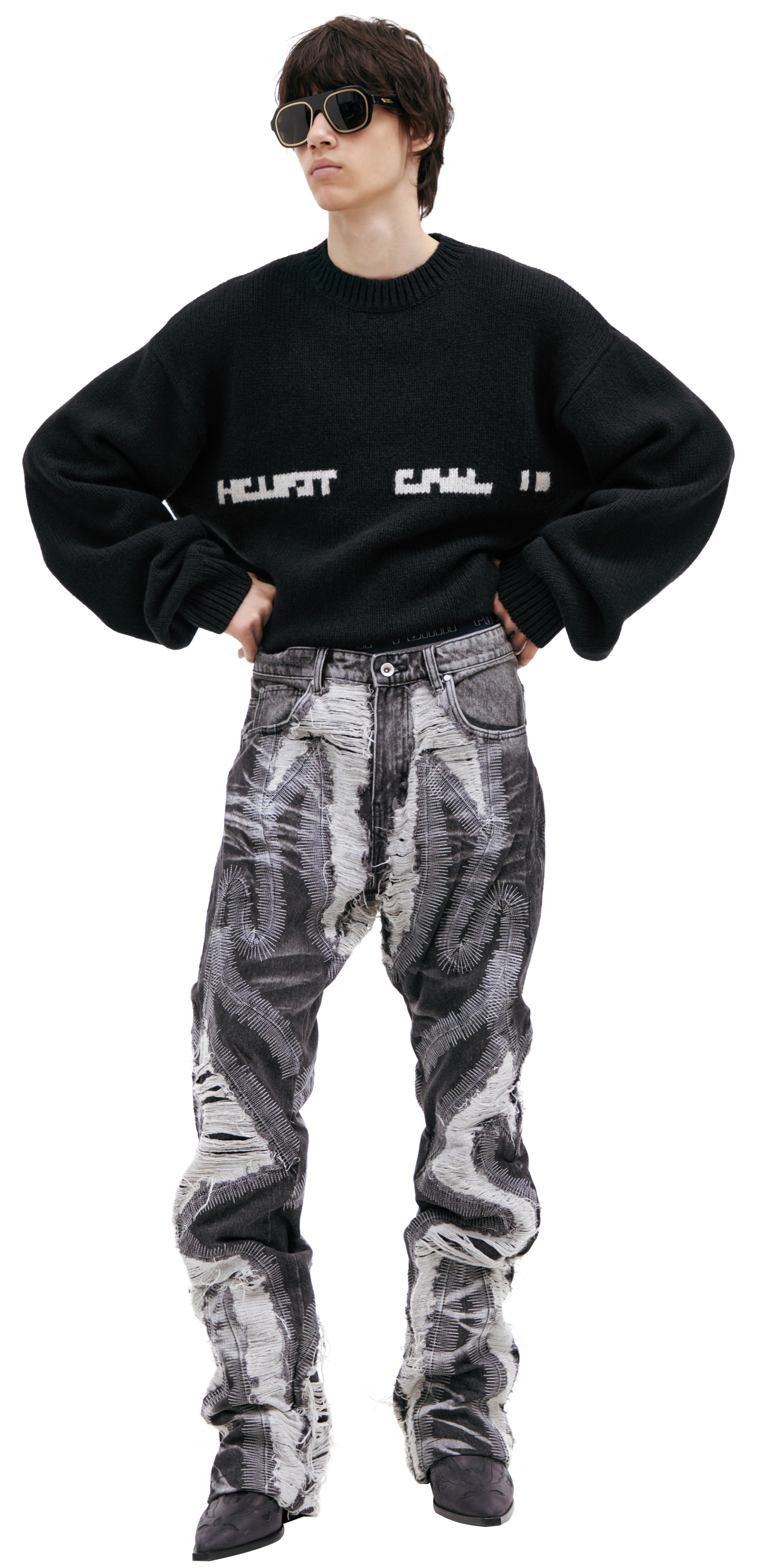 Who Decides War Jeans with stitching