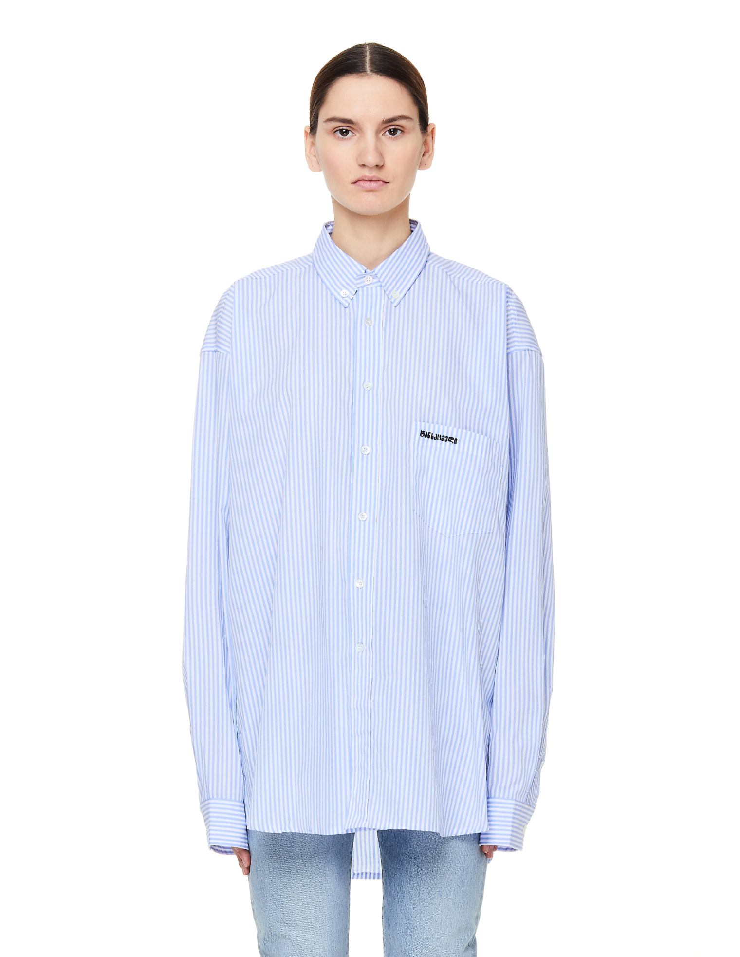 VETEMENTS Рубашка из хлопка с вышивкой на грузинском