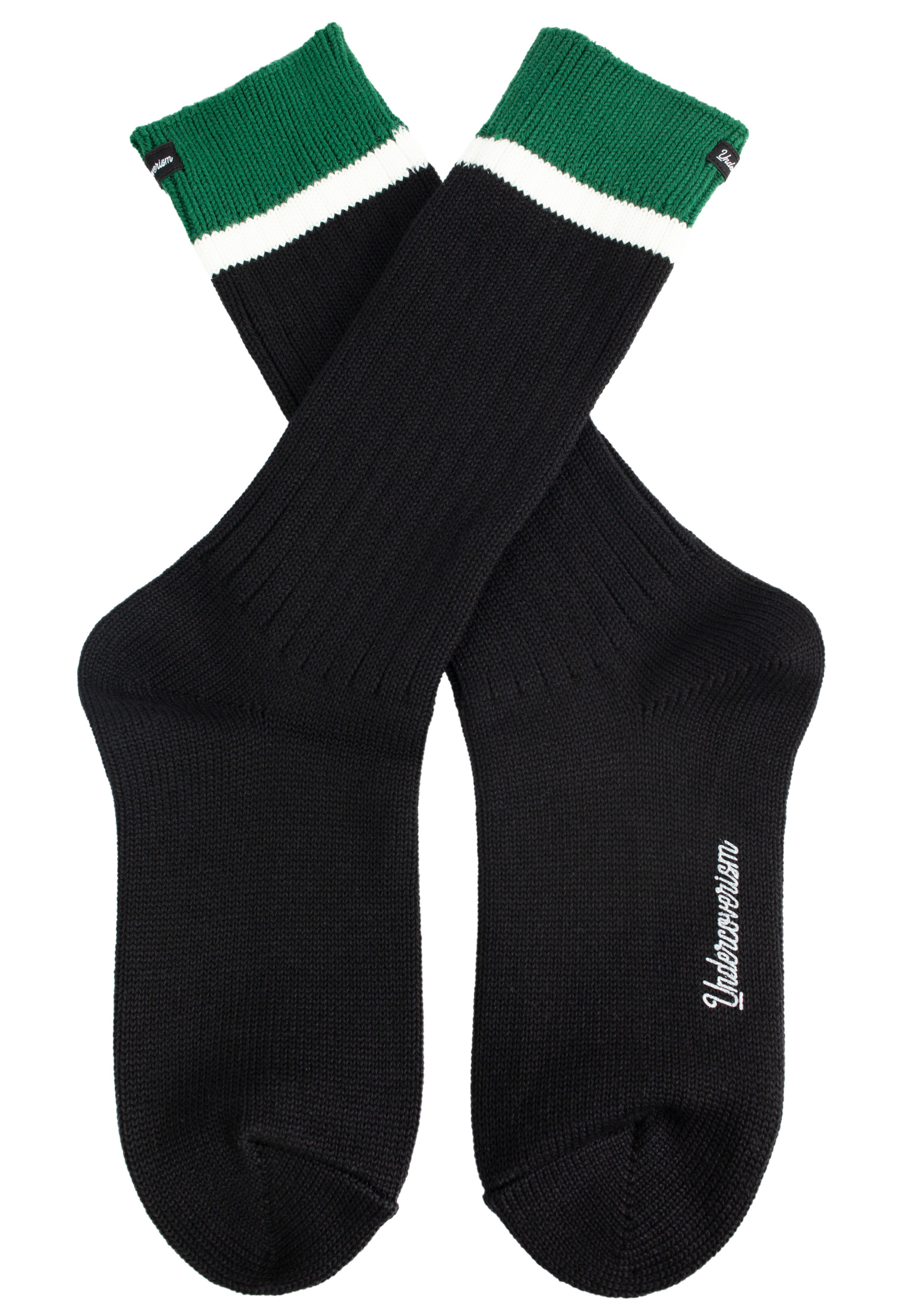Undercover Black calf-high knit socks