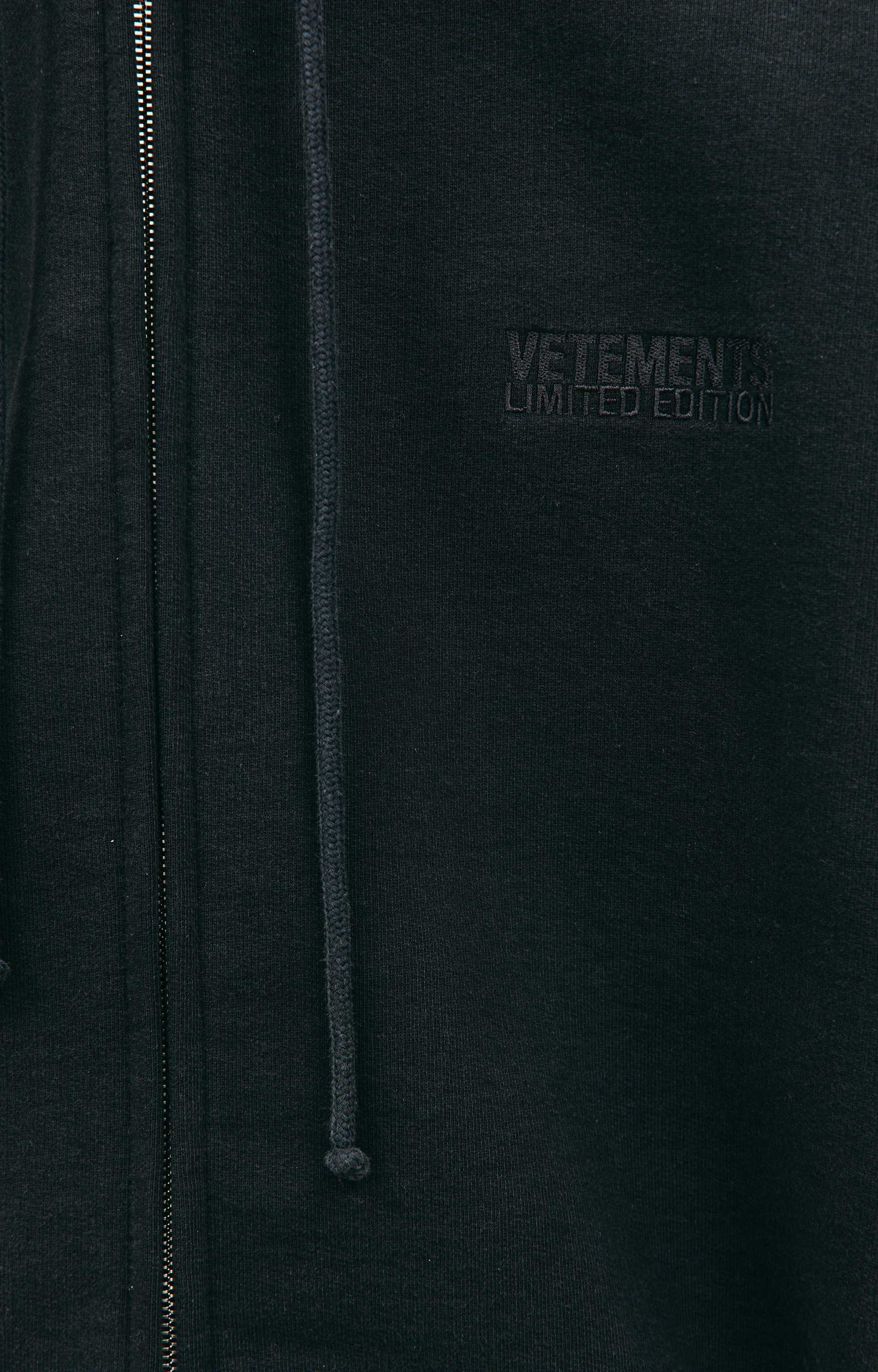 VETEMENTS Black zip up hoodie