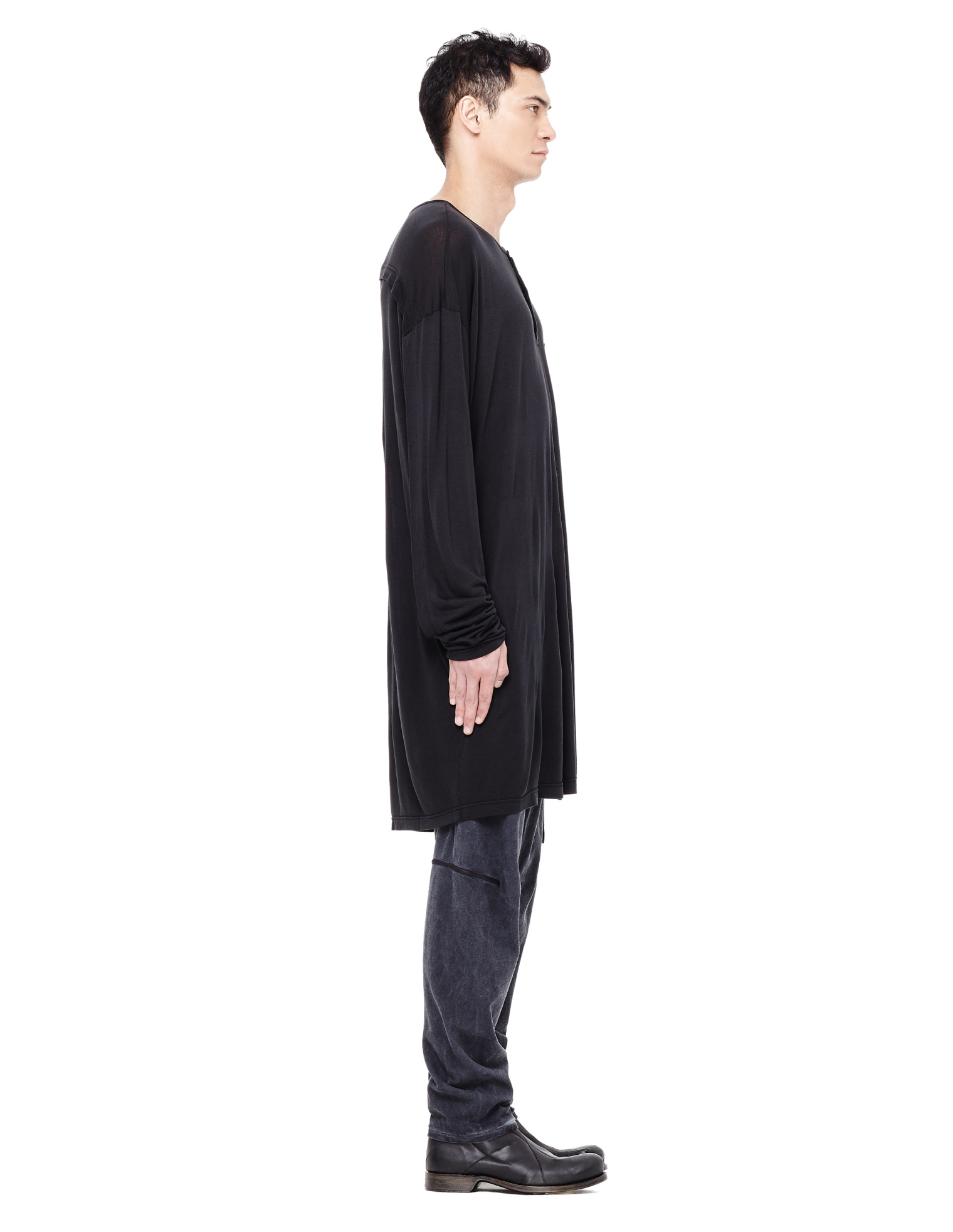 The Viridi-Anne Asymmetric Hem Modal Long Sleeve T-shirt