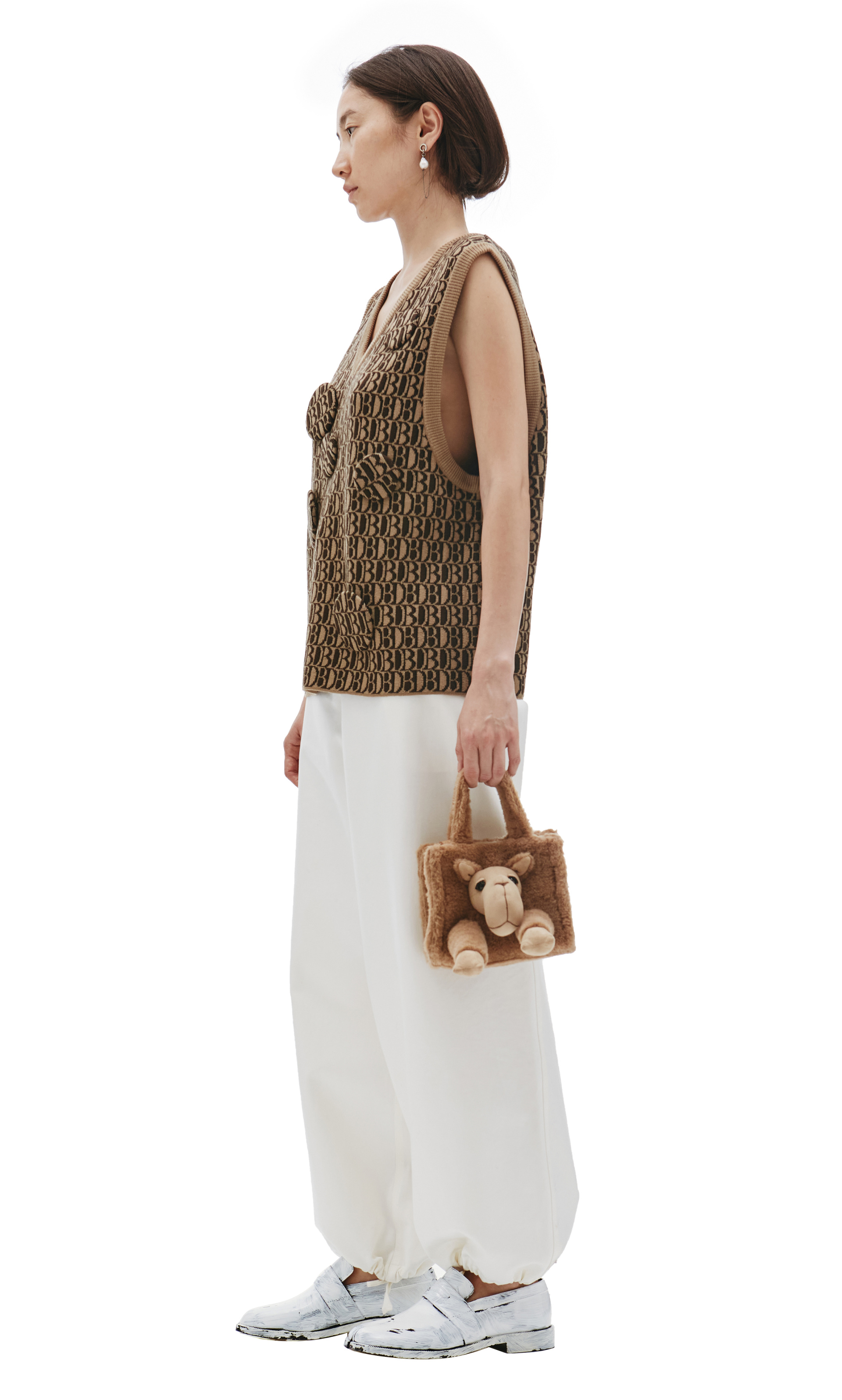 Doublet Beige Alpaca Wool Small Bag