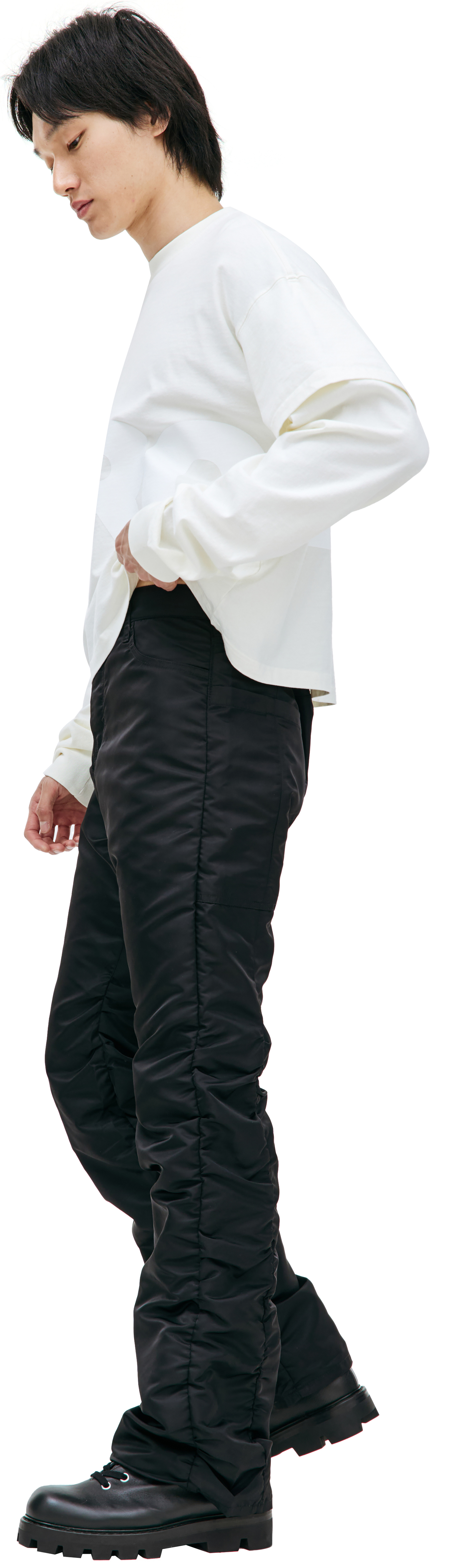 B1ARCHIVE Black nylon trousers
