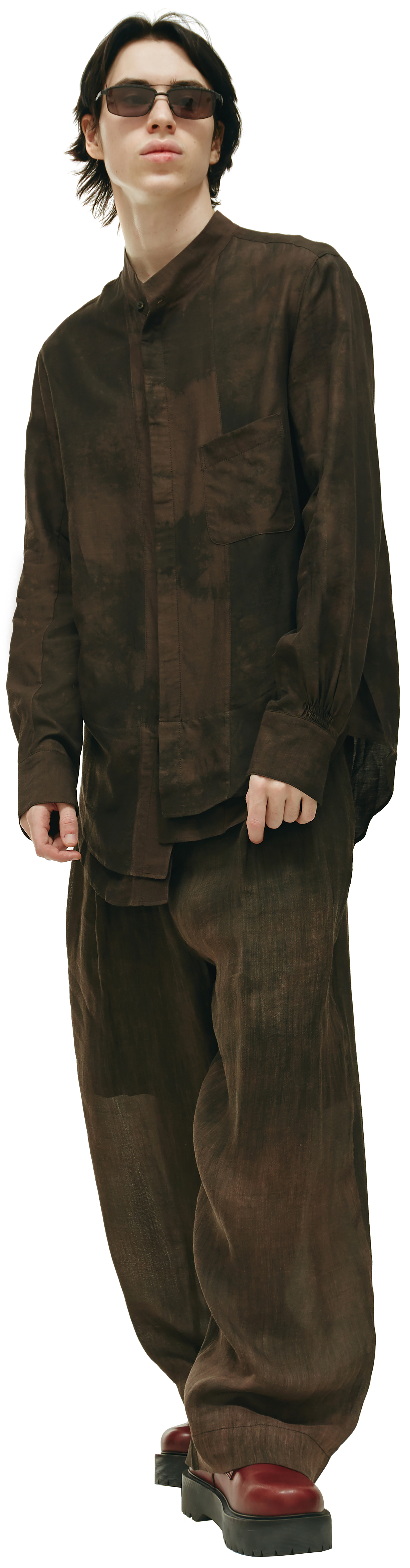 Ziggy Chen Asymmetric long-sleeve shirt