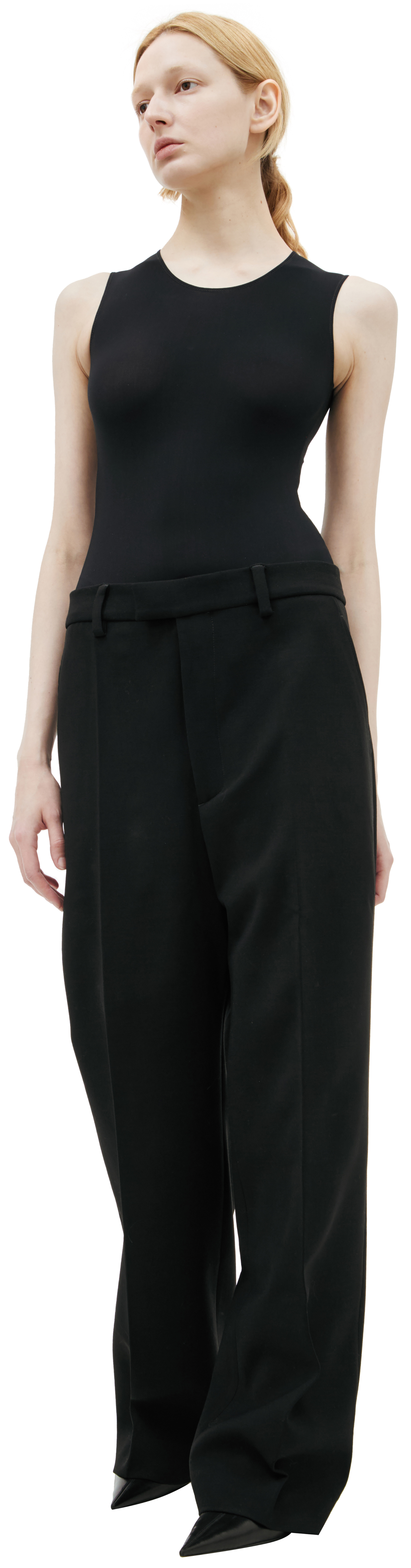 VETEMENTS Black trousers with arrows