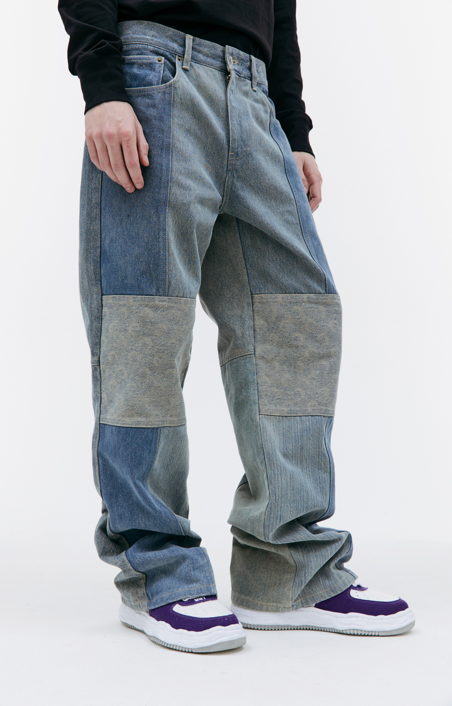 MARINE SERRE Fading wide-leg jeans