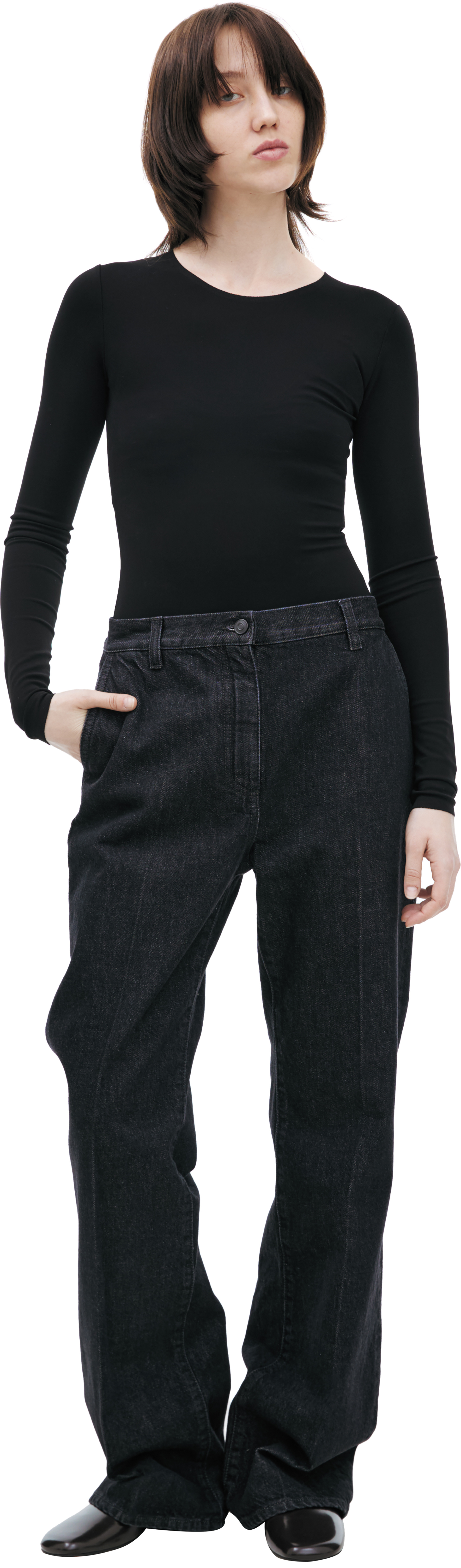 The Row flared jeans with creases