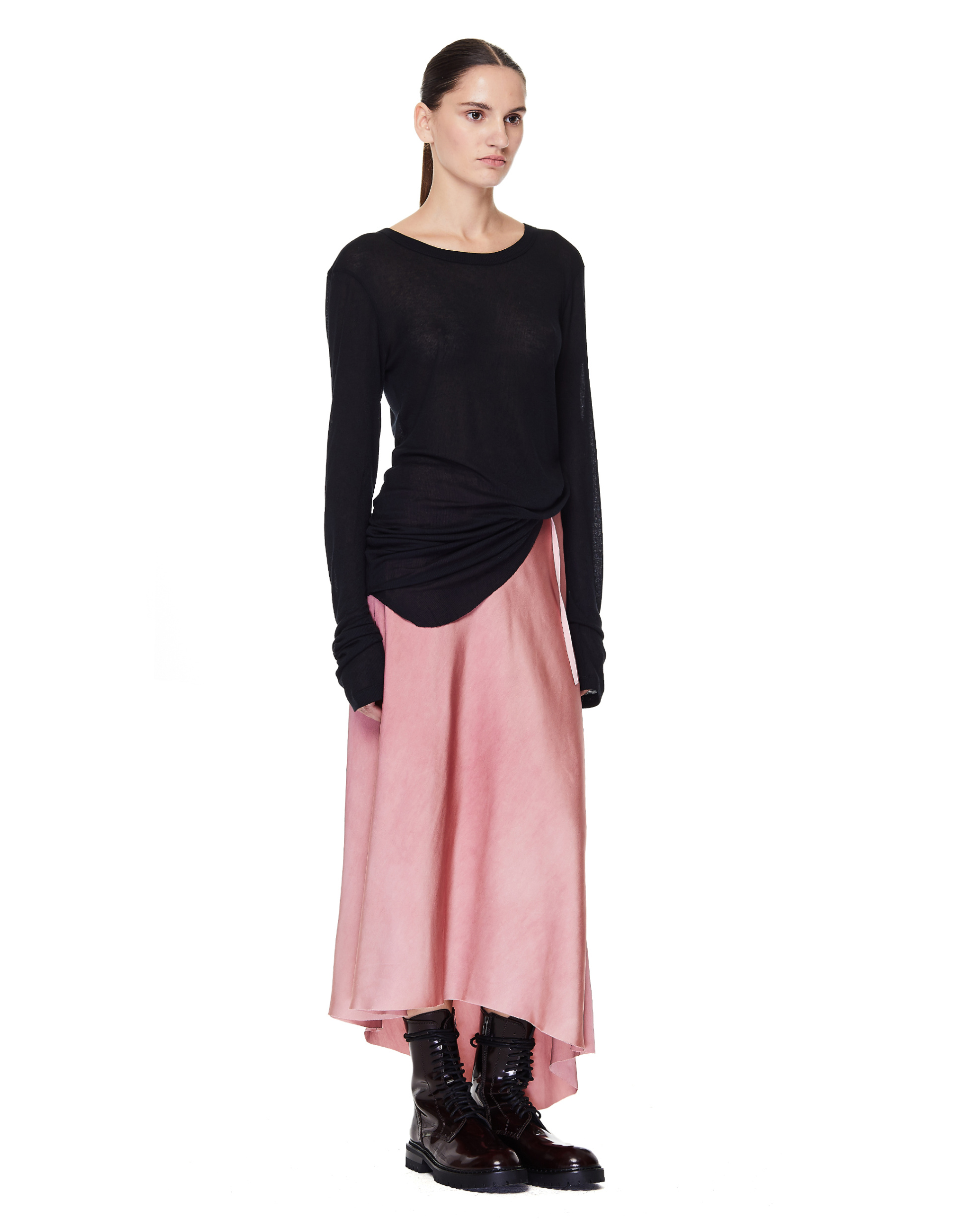 Ann Demeulemeester Black Jersey Long Sleeve T-Shirt