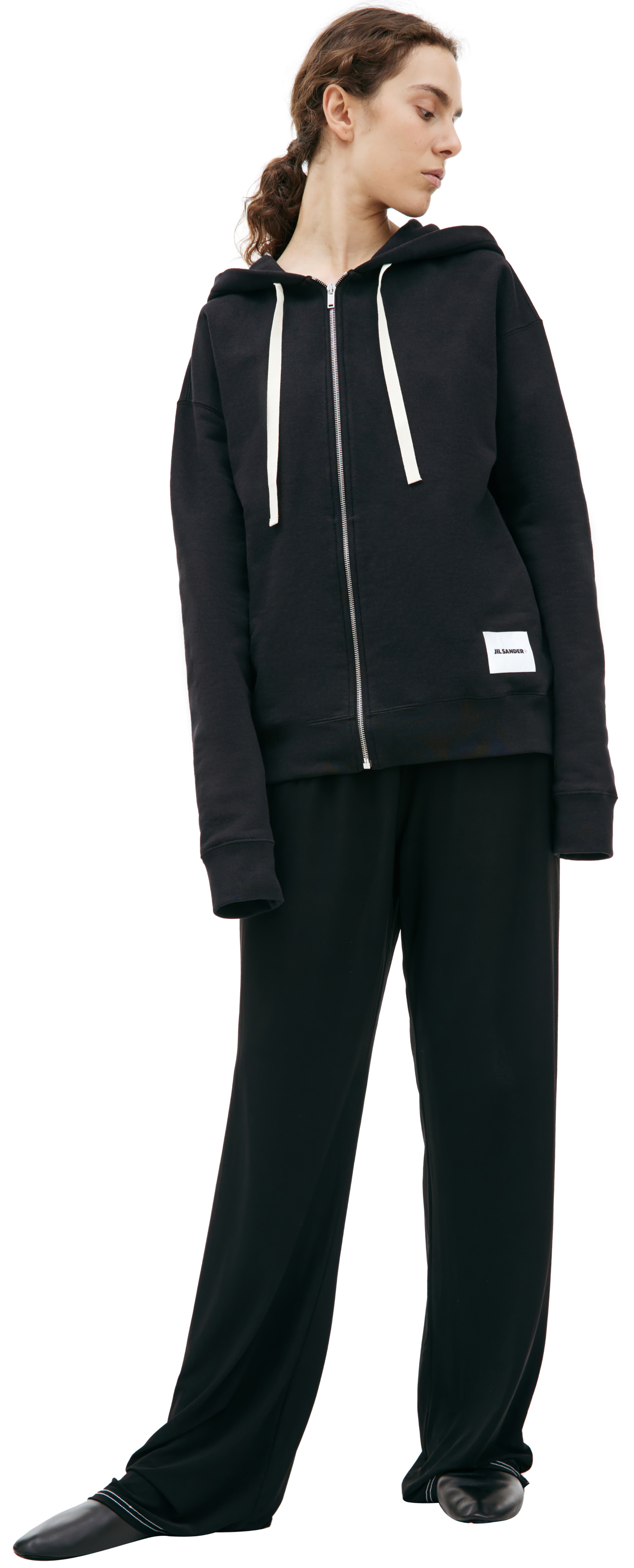 Jil Sander Black zip up hoodie