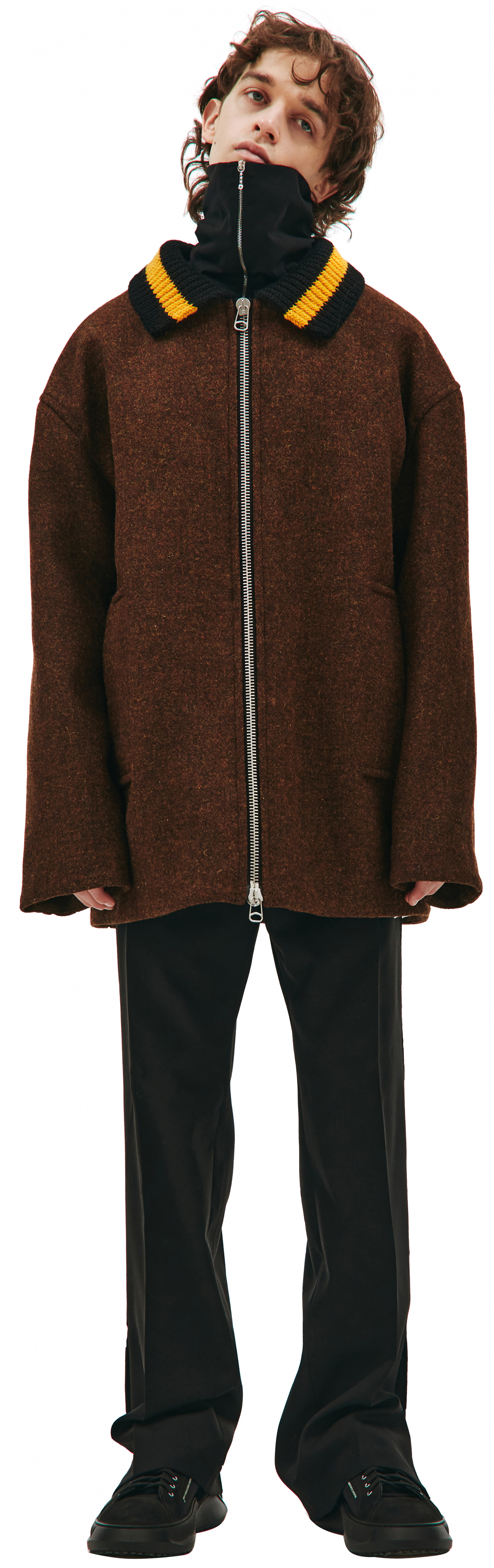 OAMC Wool jacket with knitted collar