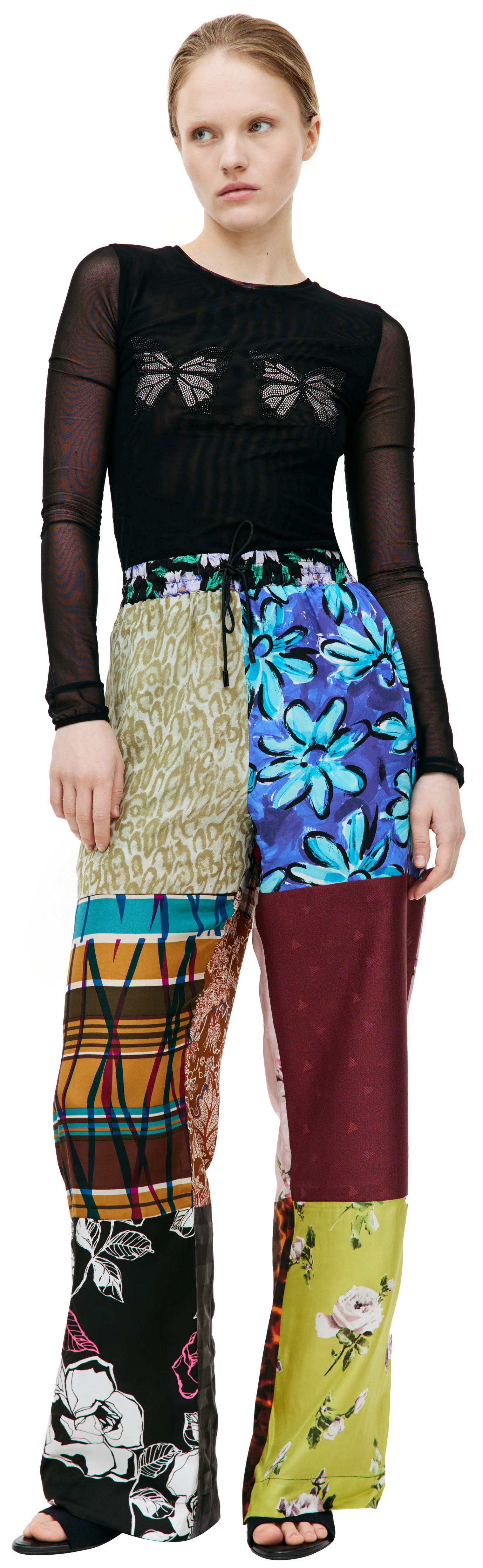 MARINE SERRE Multicolor patchwork trousers