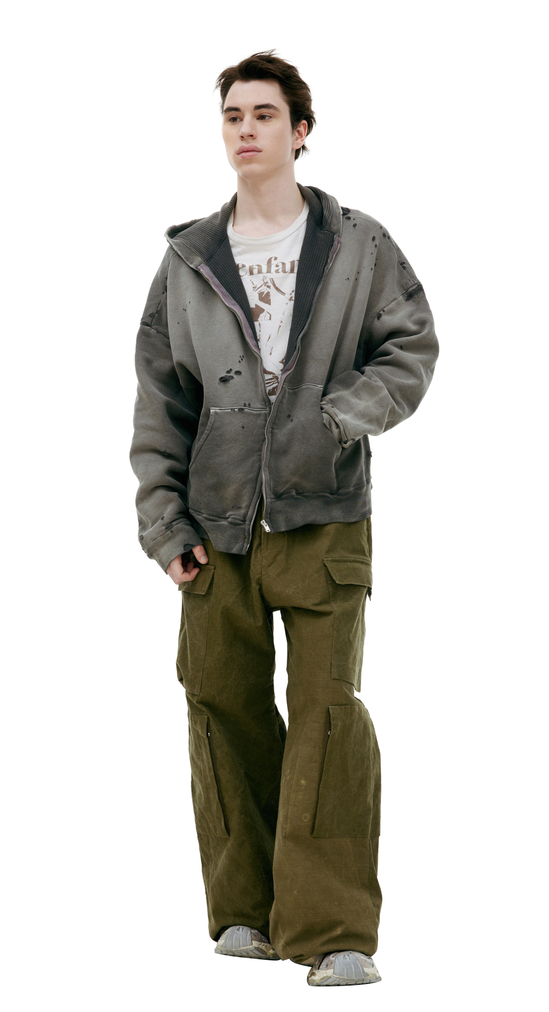 Saint Mxxxxxx Hoodie with ripped effect