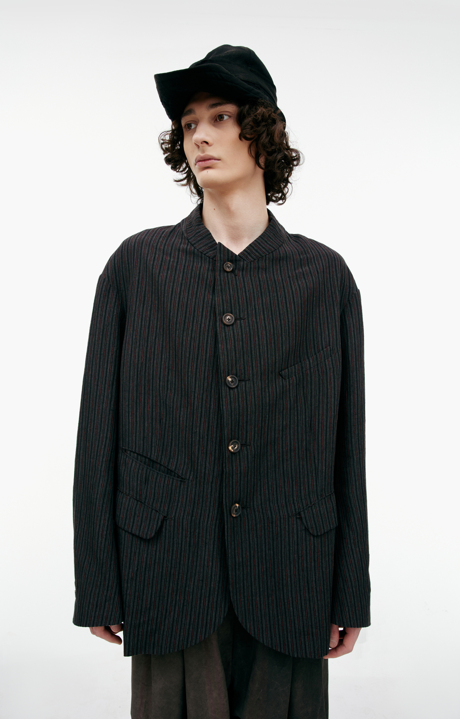 Ziggy Chen Grey striped jacket