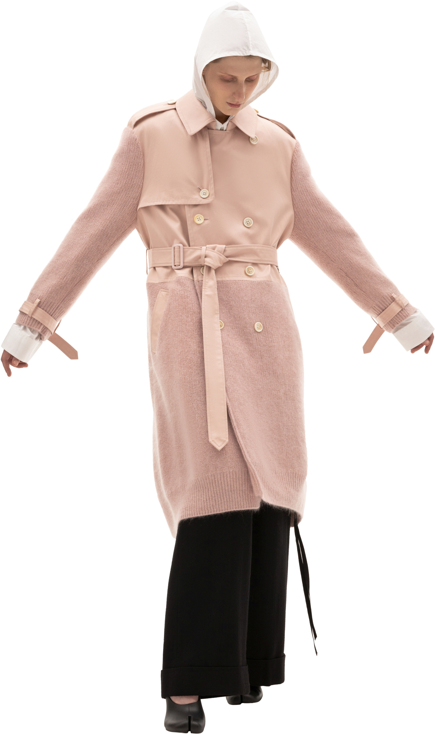 Undercover Partly Knitted Pink Trench