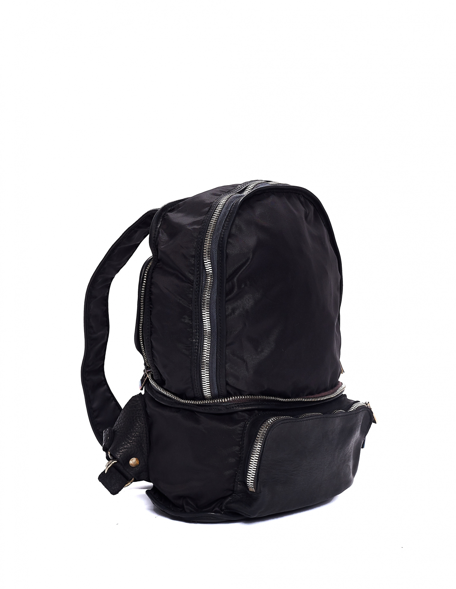 Guidi Black Nylon & Leather Transformer Backpack