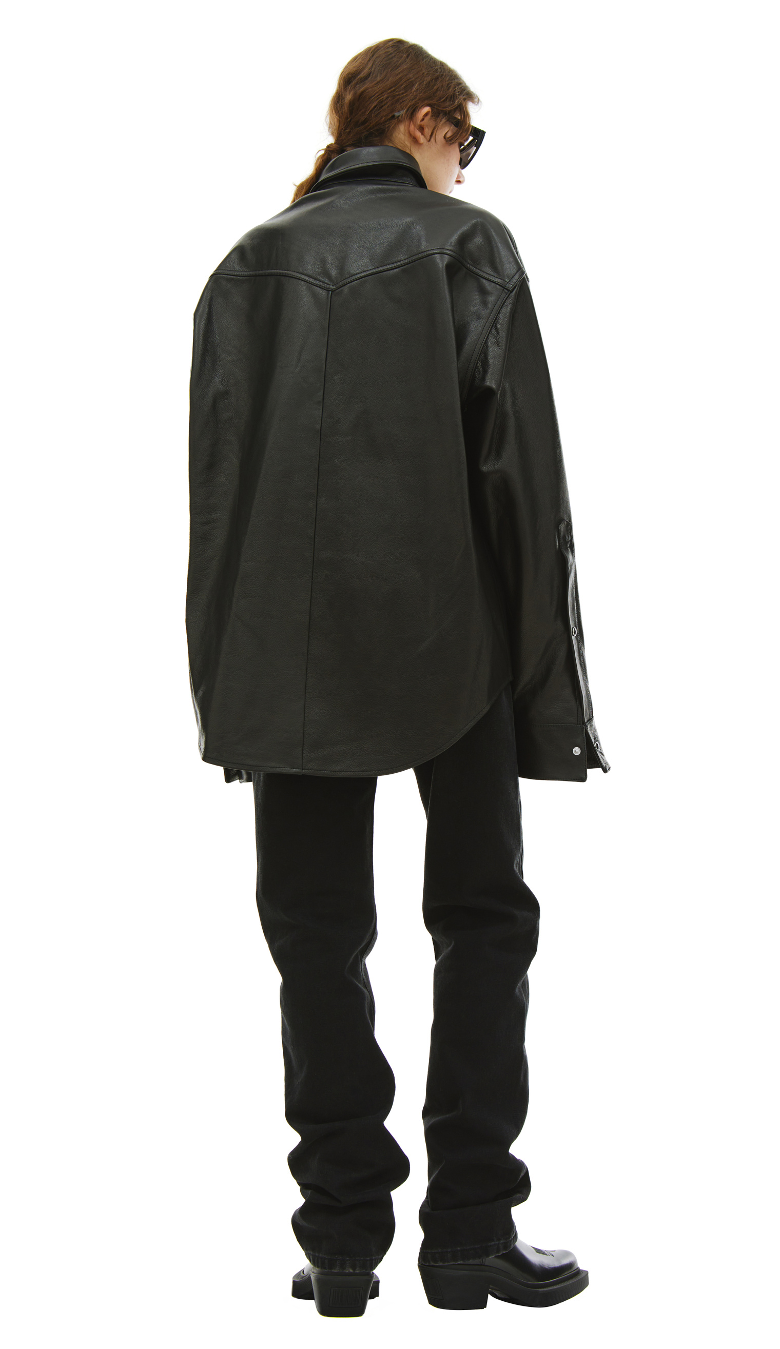 VTMNTS Black Leather Shirt