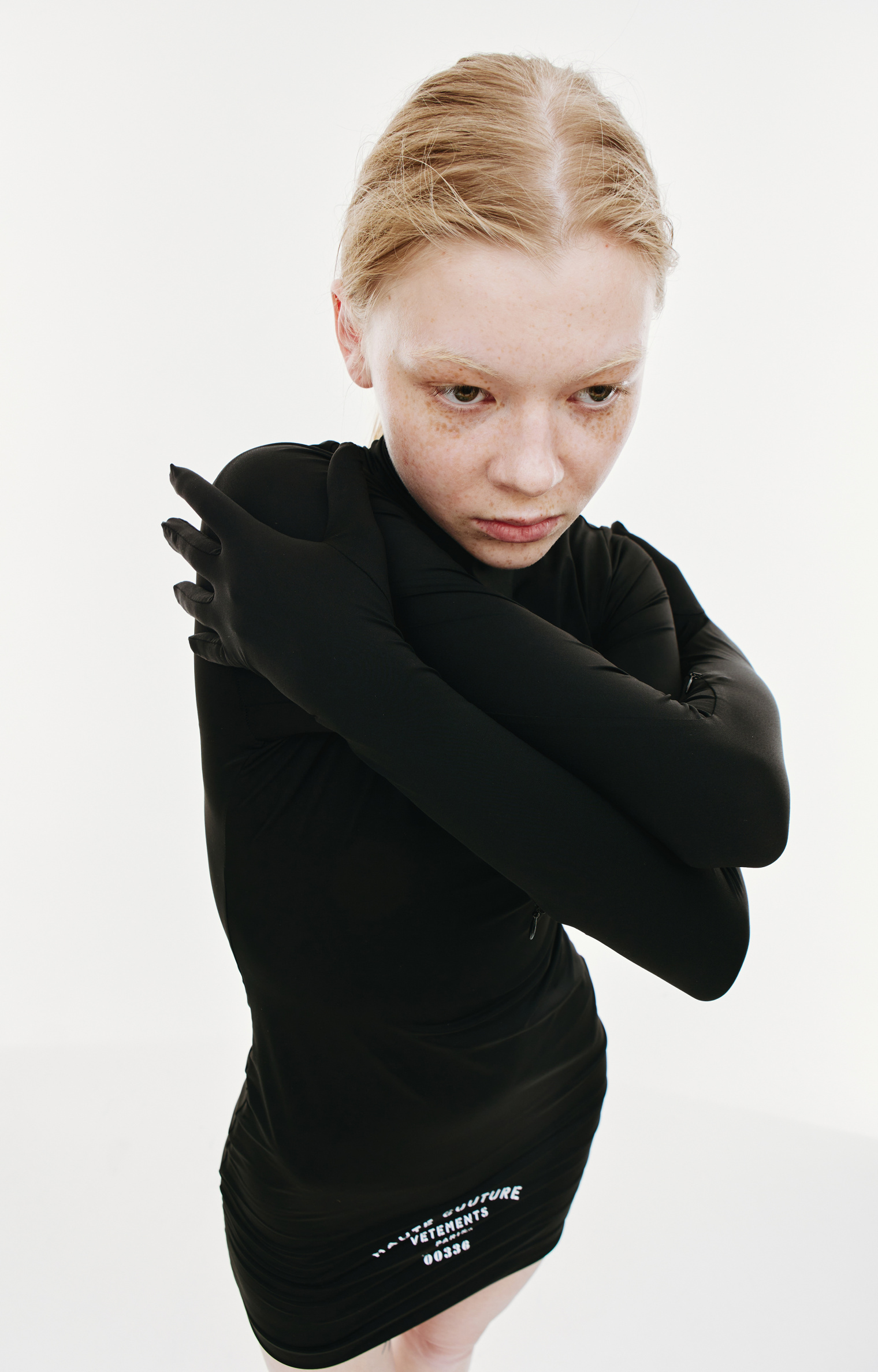 VETEMENTS Black Gloved Minidress