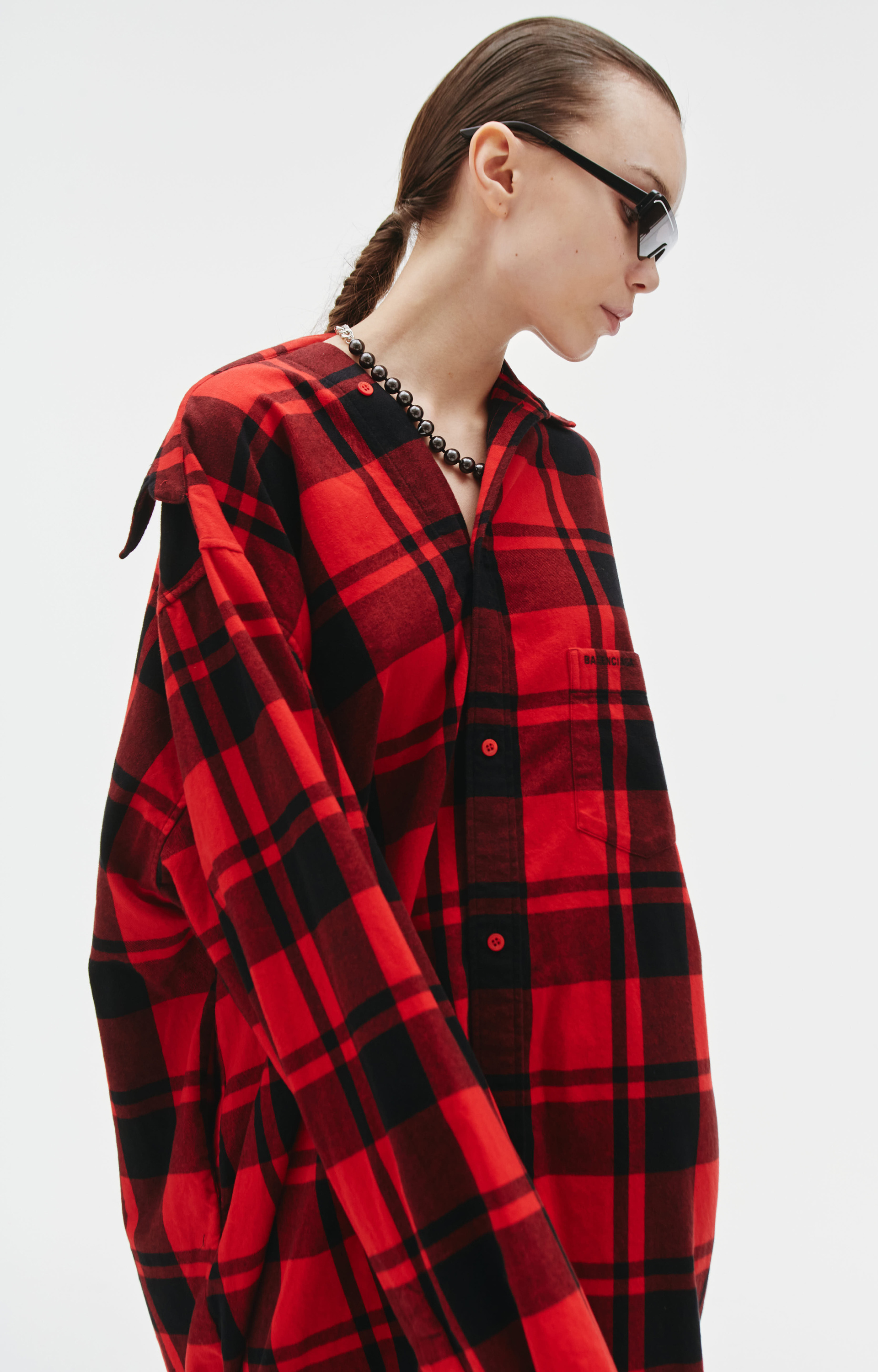 Balenciaga Twisted plaid shirt