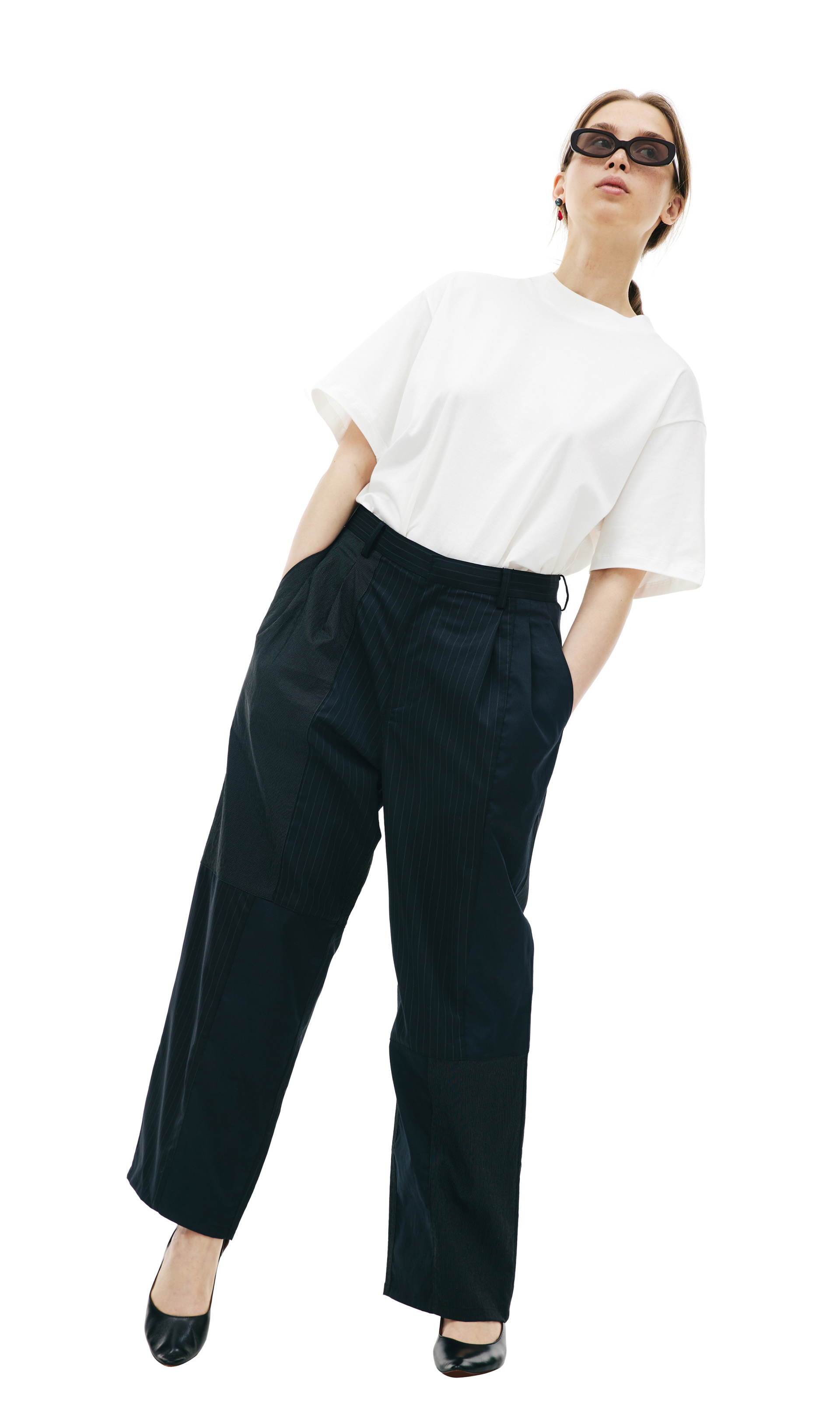 KIMMY Striped patchwork trousers