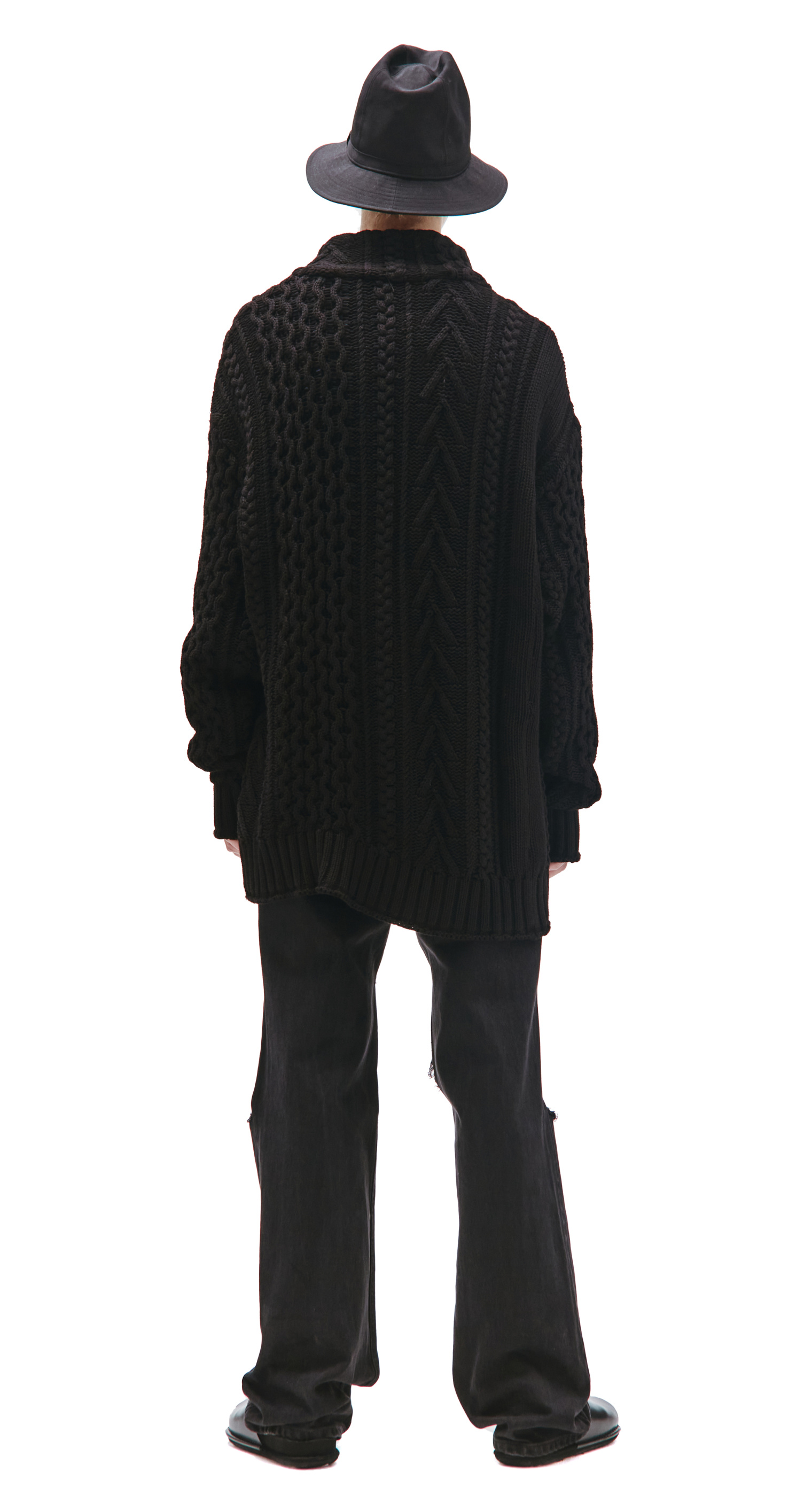 Greg Lauren Black oversized cardigan