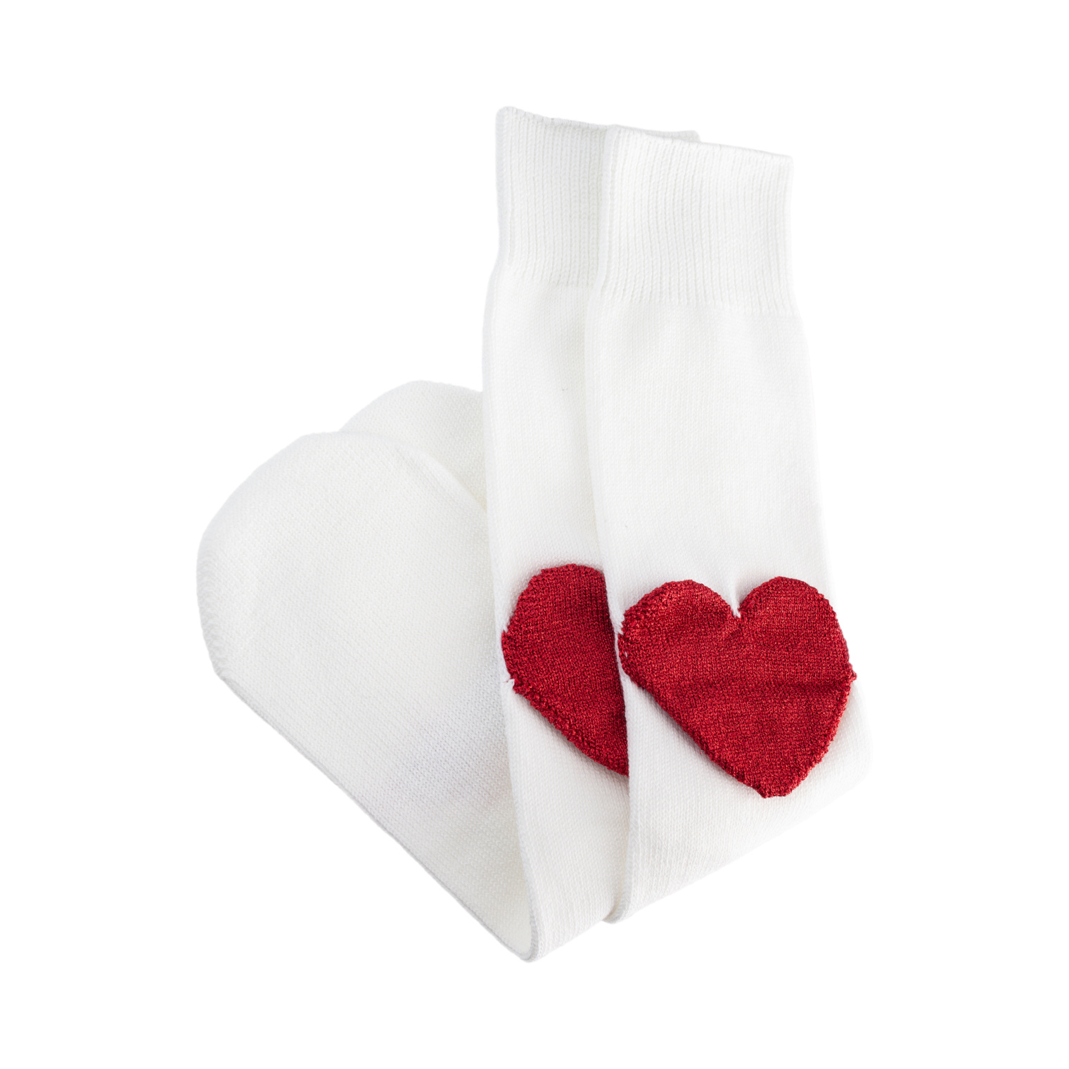 Doublet Red heart heel white socks