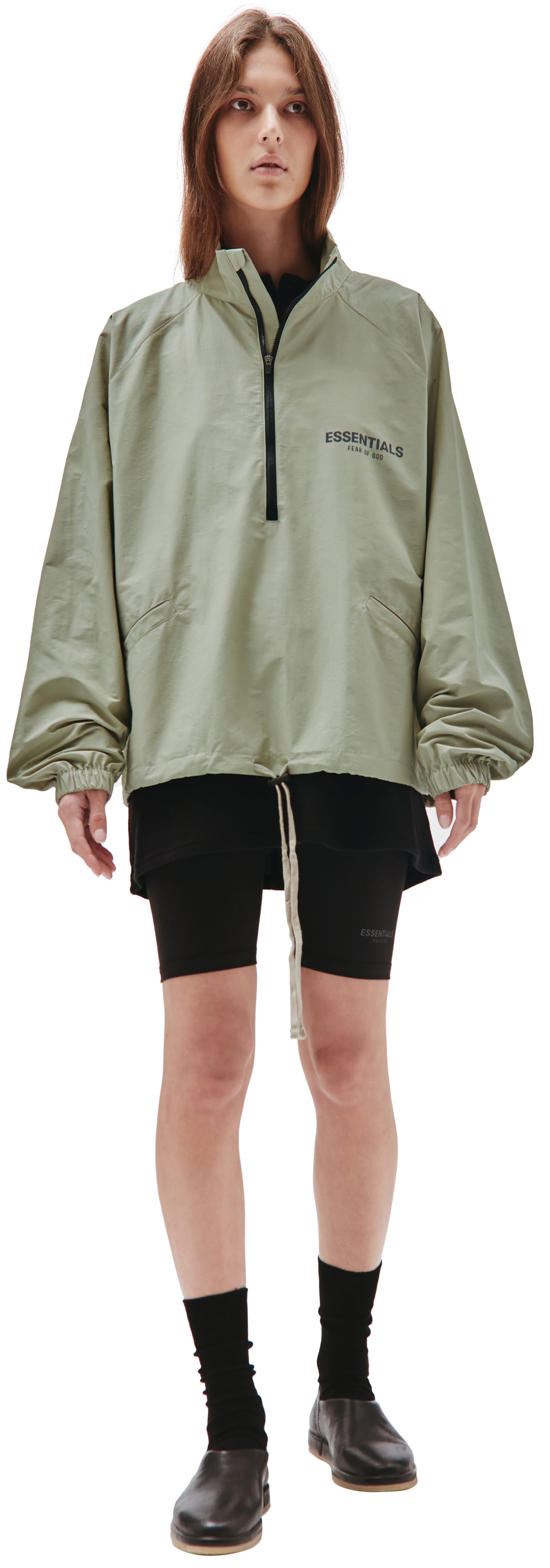 Buy Fear of God Essentials women half zip track jacket in green for 212 online on SV77 202SU212020F