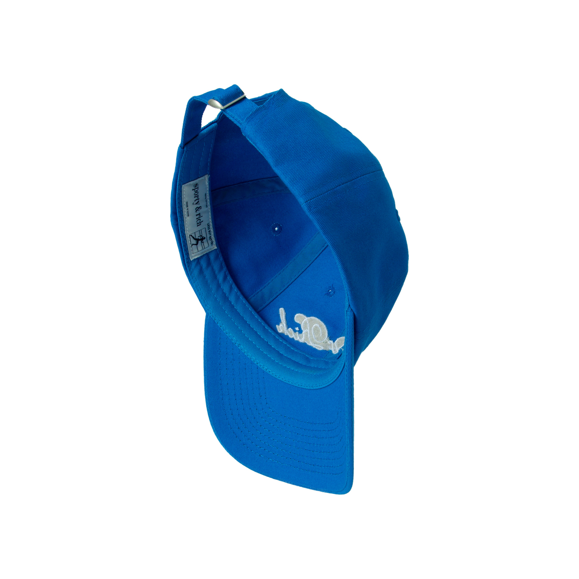SPORTY & RICH Blue Cursive logo cap