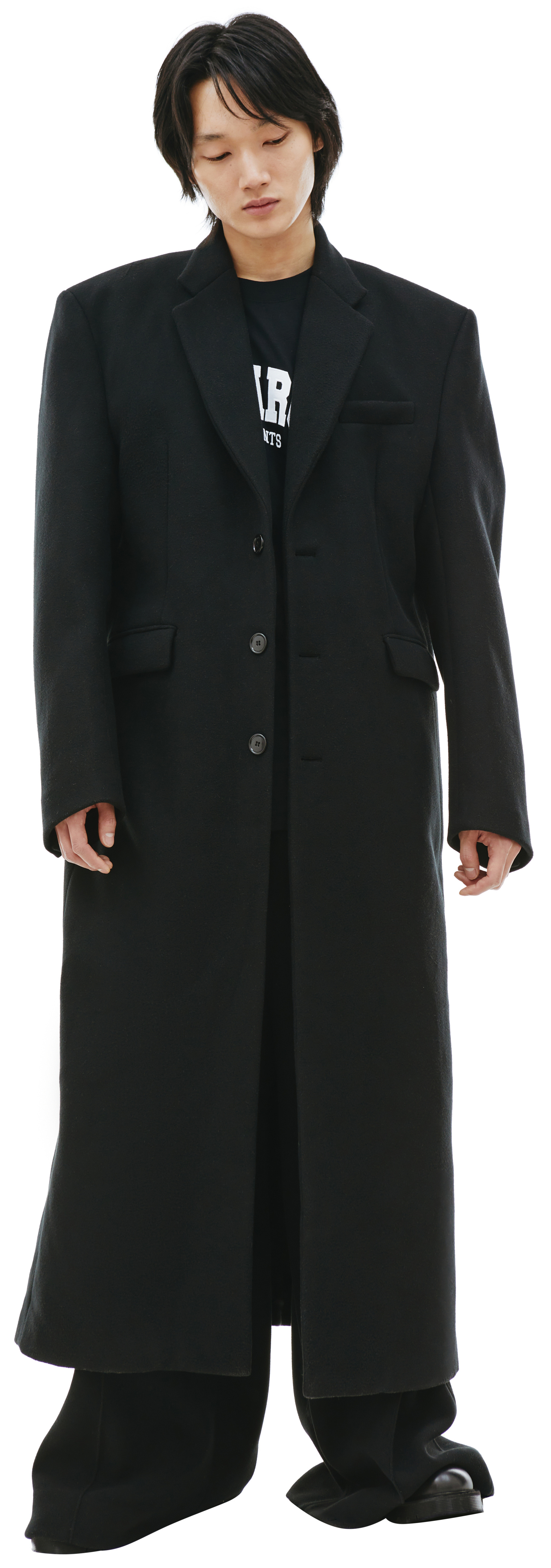 VETEMENTS Черное оверсайз пальто