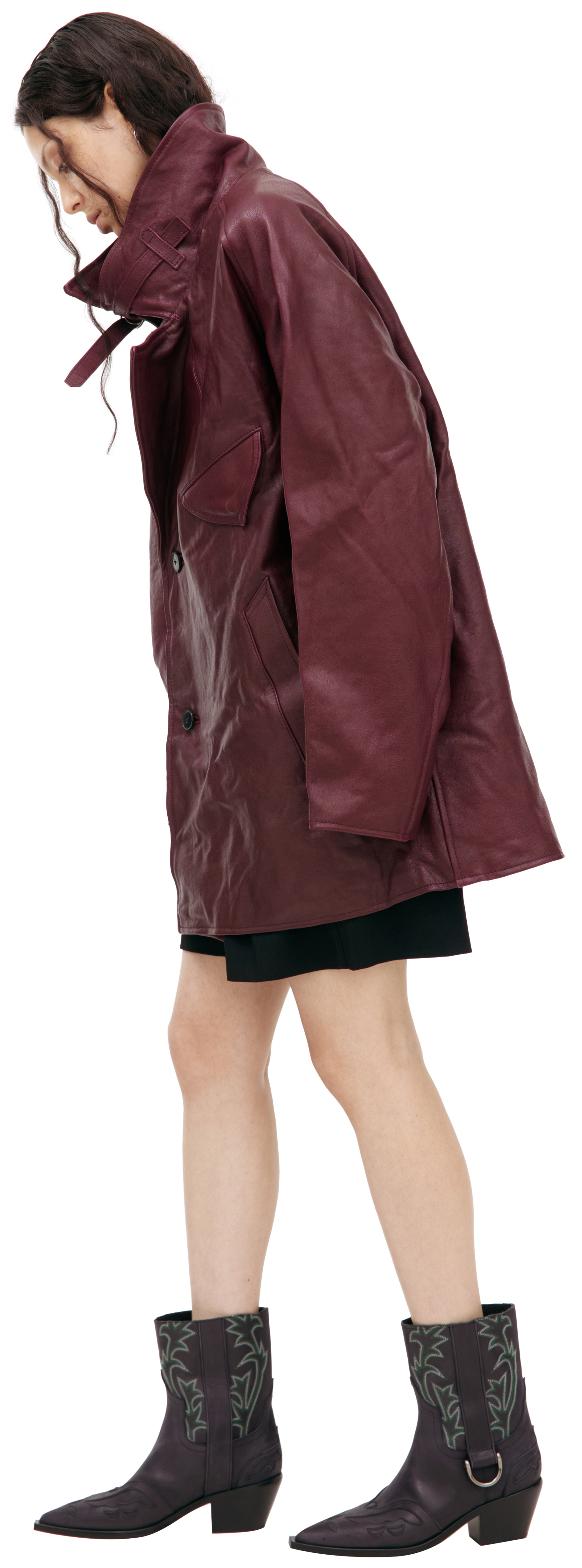 Enfants Riches Déprimés Burgundy leather jacket