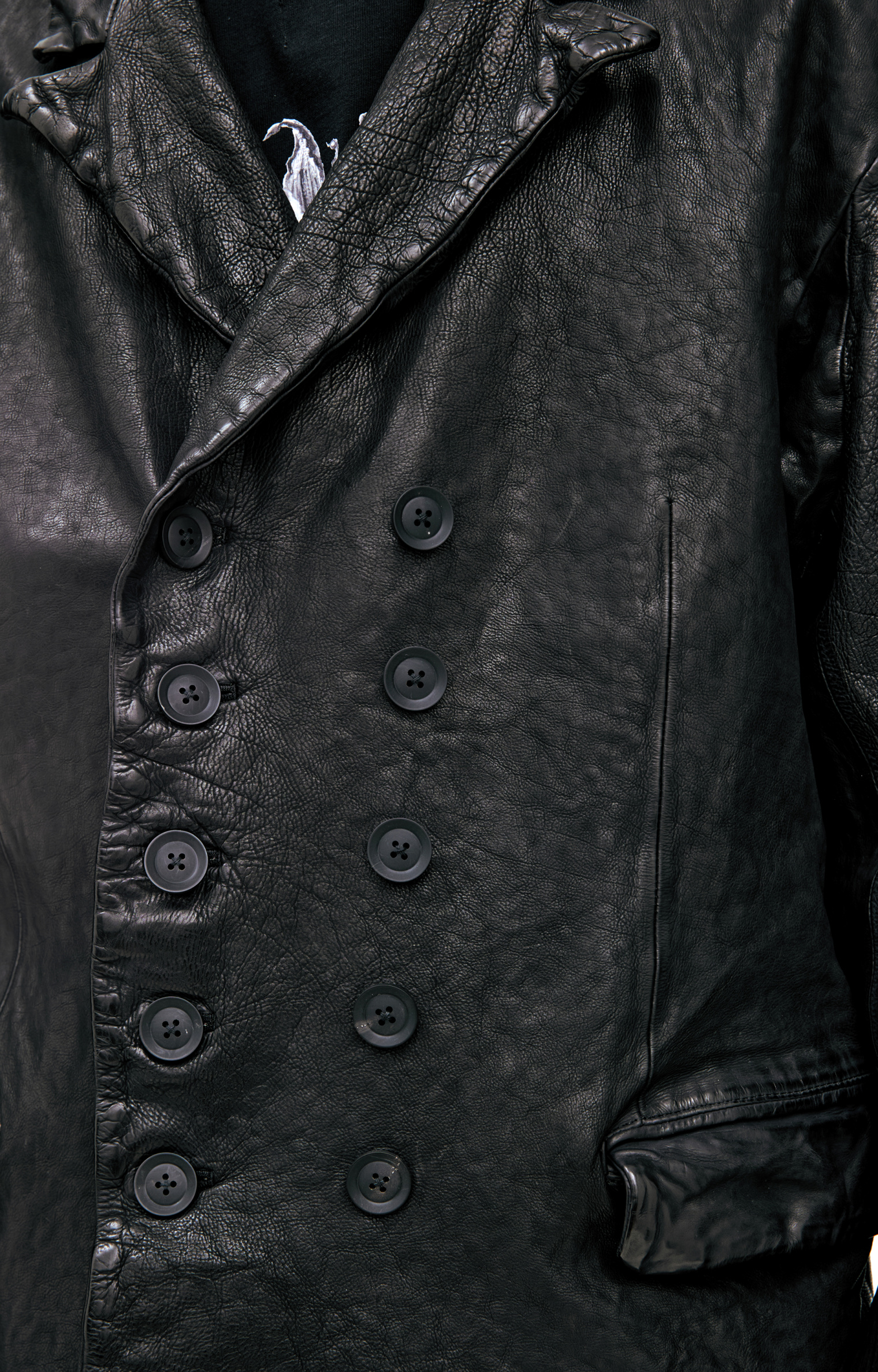 Yohji Yamamoto Leather jacket with buttons