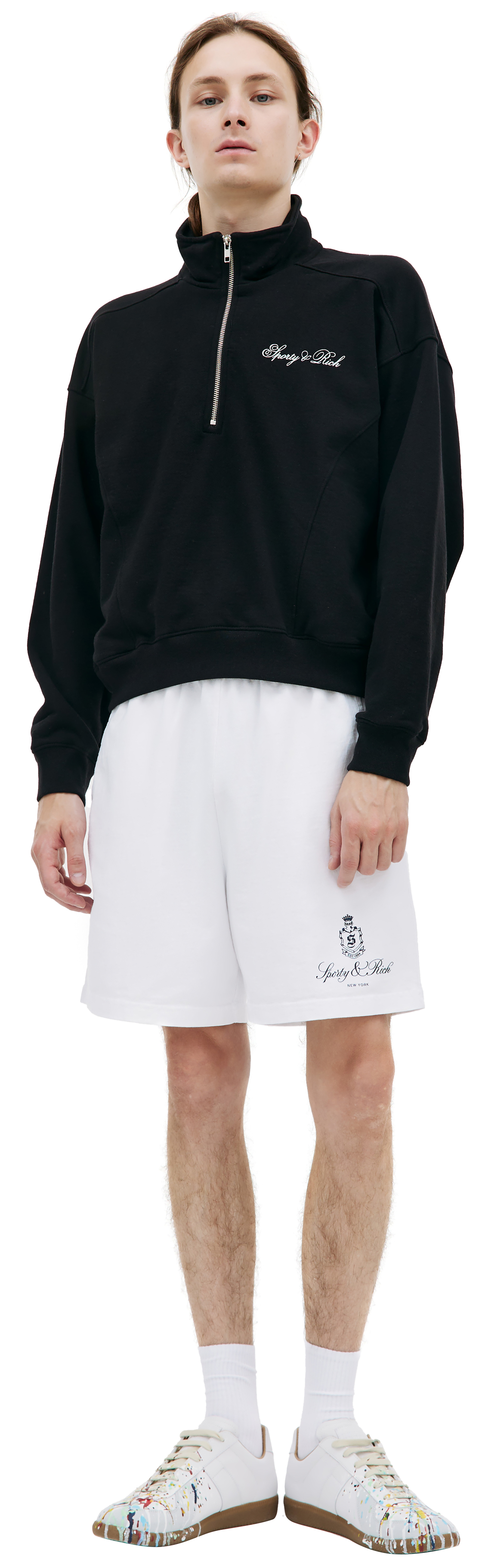 SPORTY & RICH Cursive zip up sweatshirt