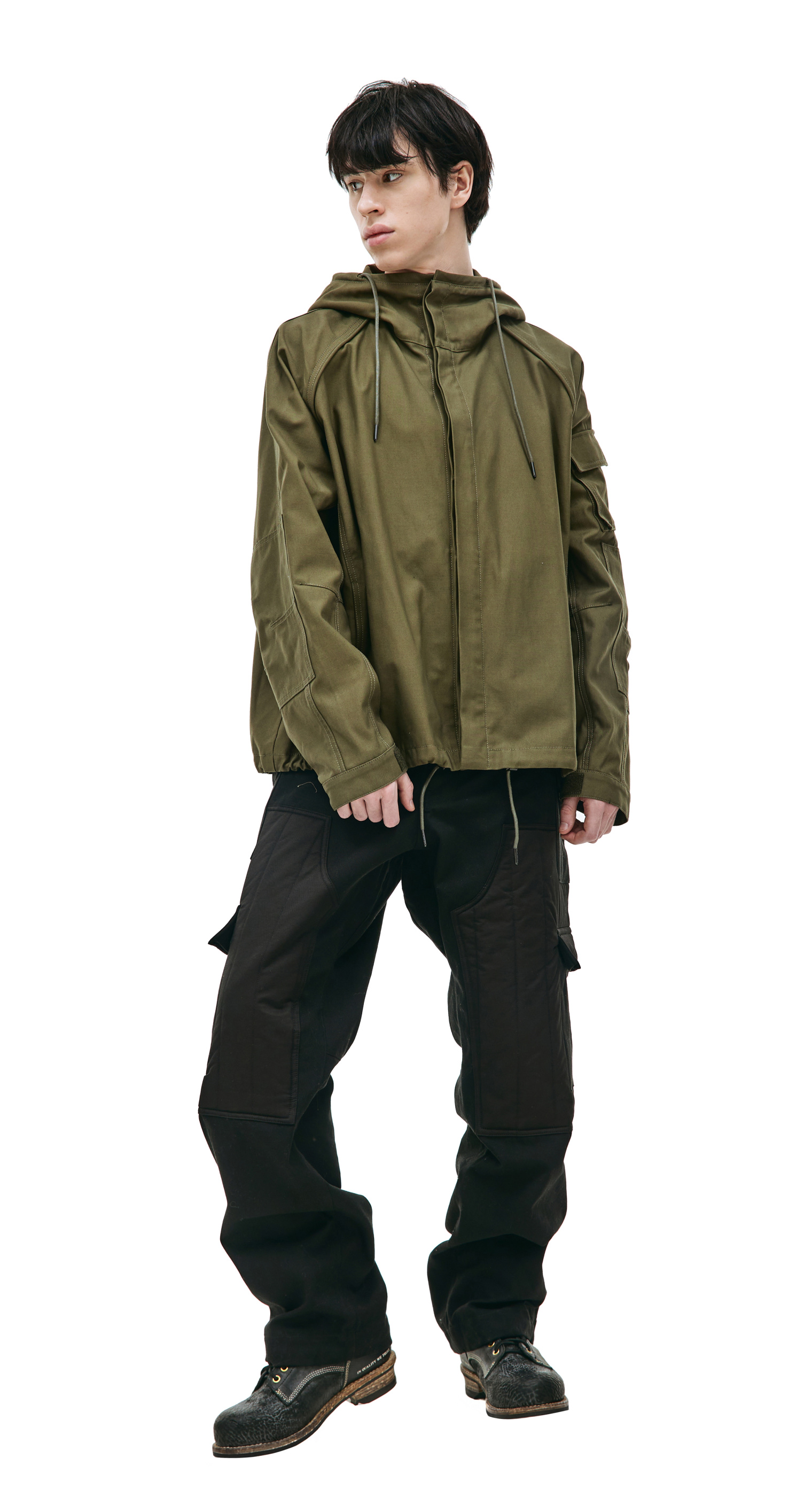 Juun.J Drawstring hooded jacket