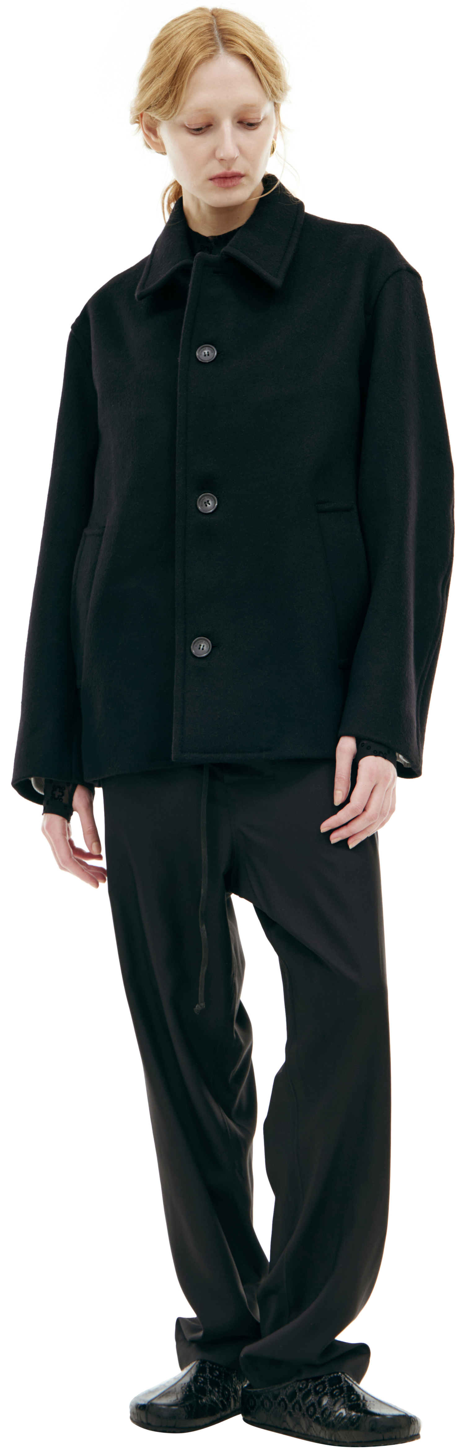 MARINE SERRE Wool buttoned coat