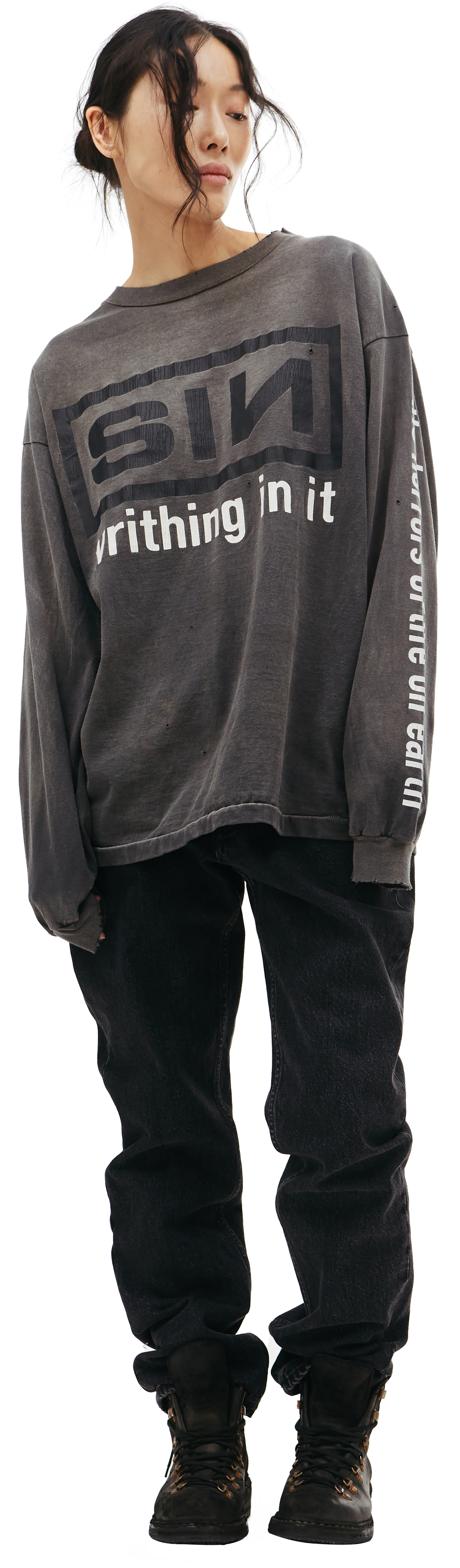 Saint Michael Sin printed long sleeve t-shirt