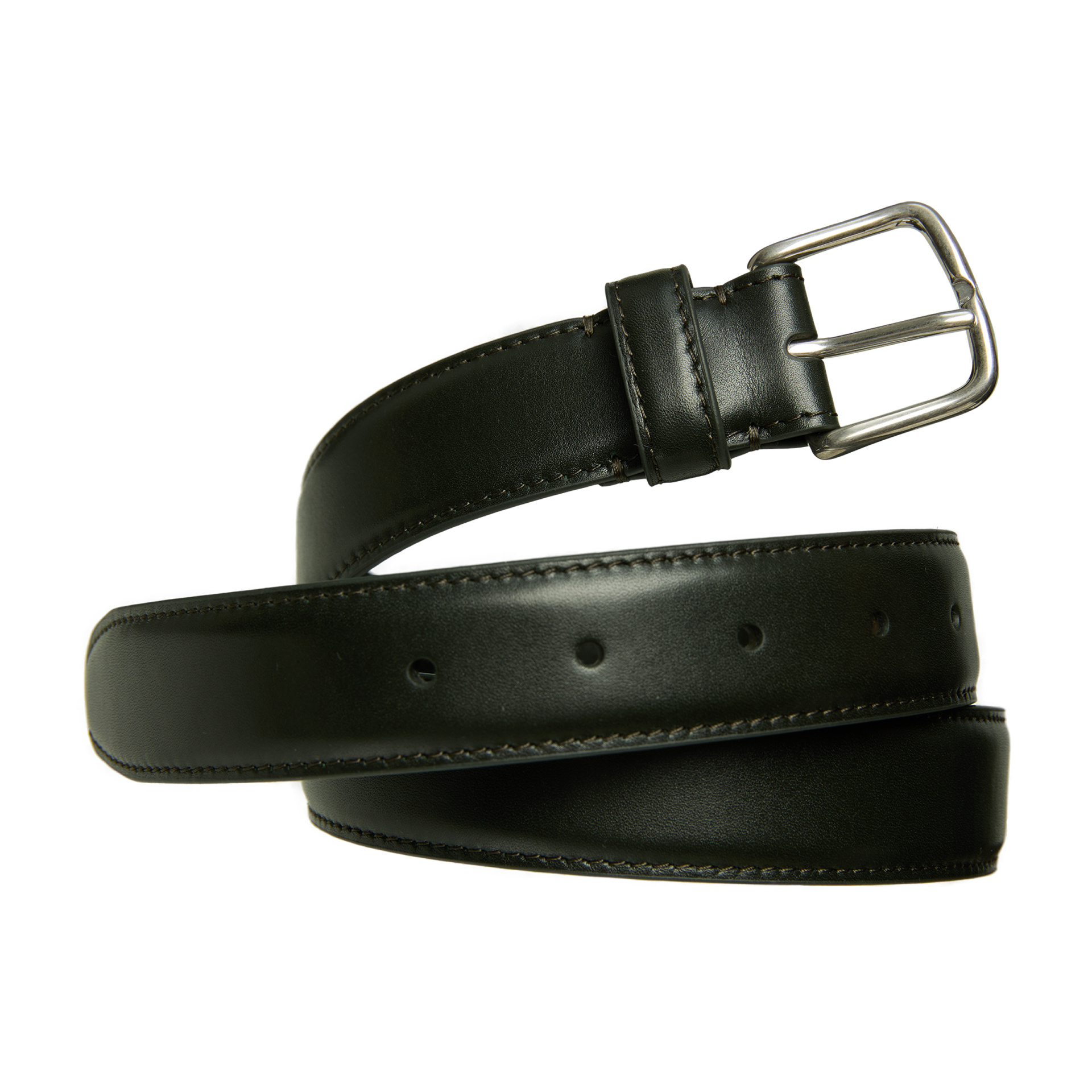 The Row Black classic belt