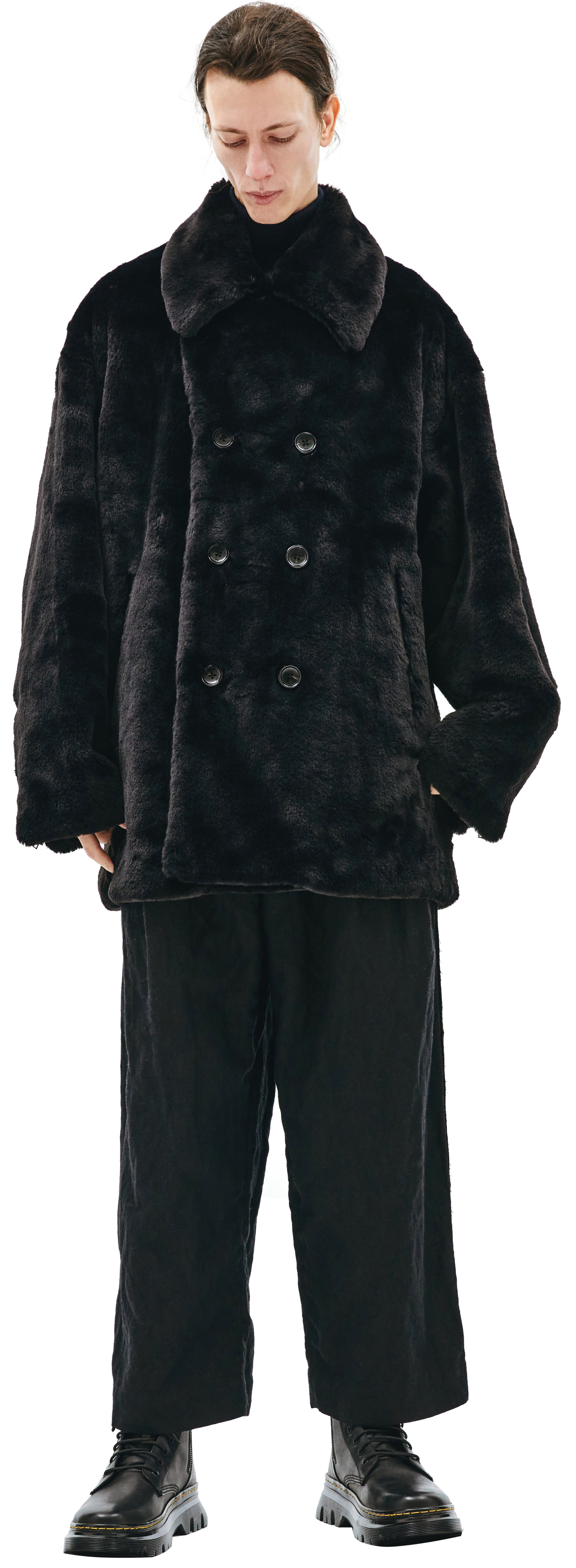 Mastermind WORLD Black faux fur jacket