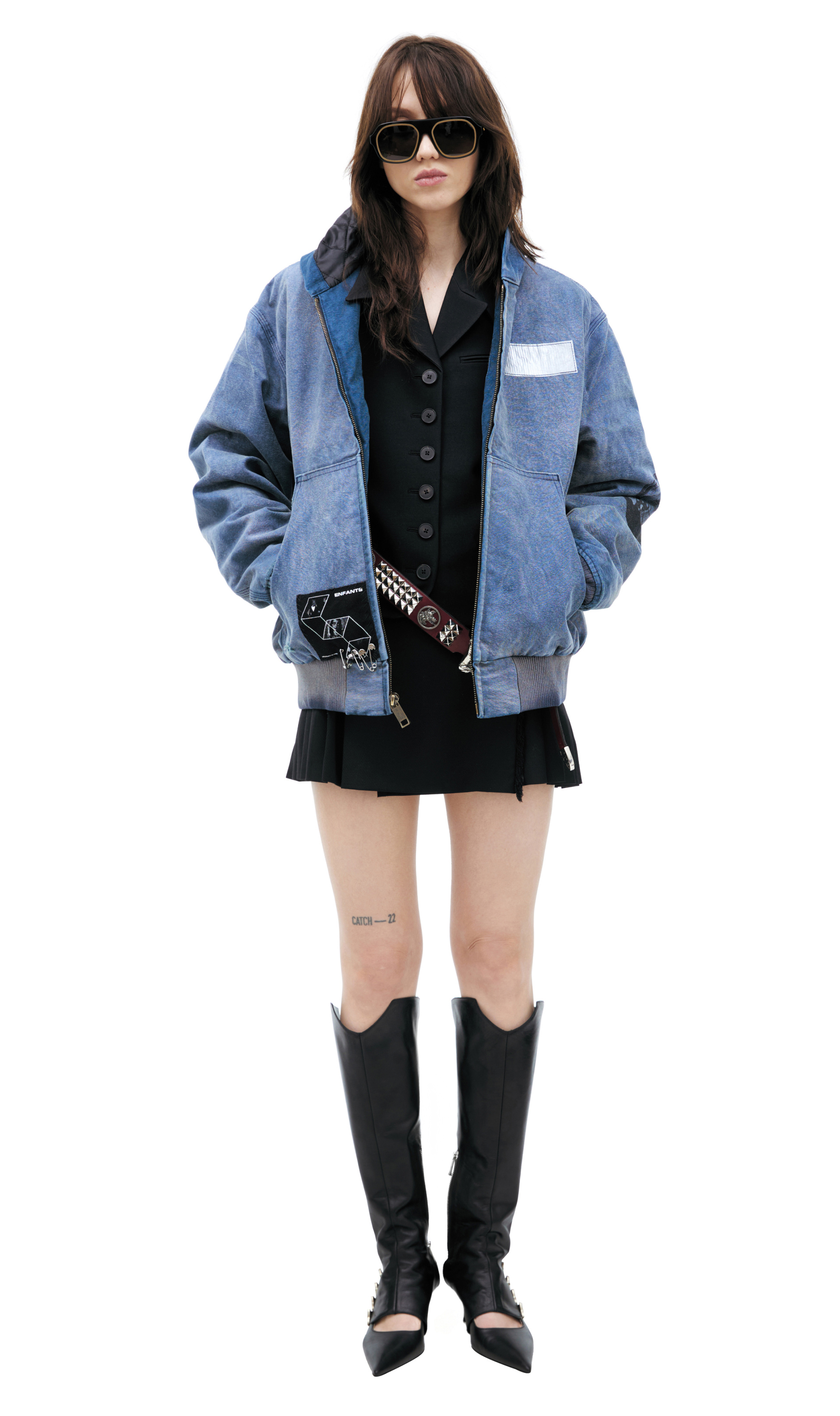 Enfants Riches Déprimés Denim jacket with patches