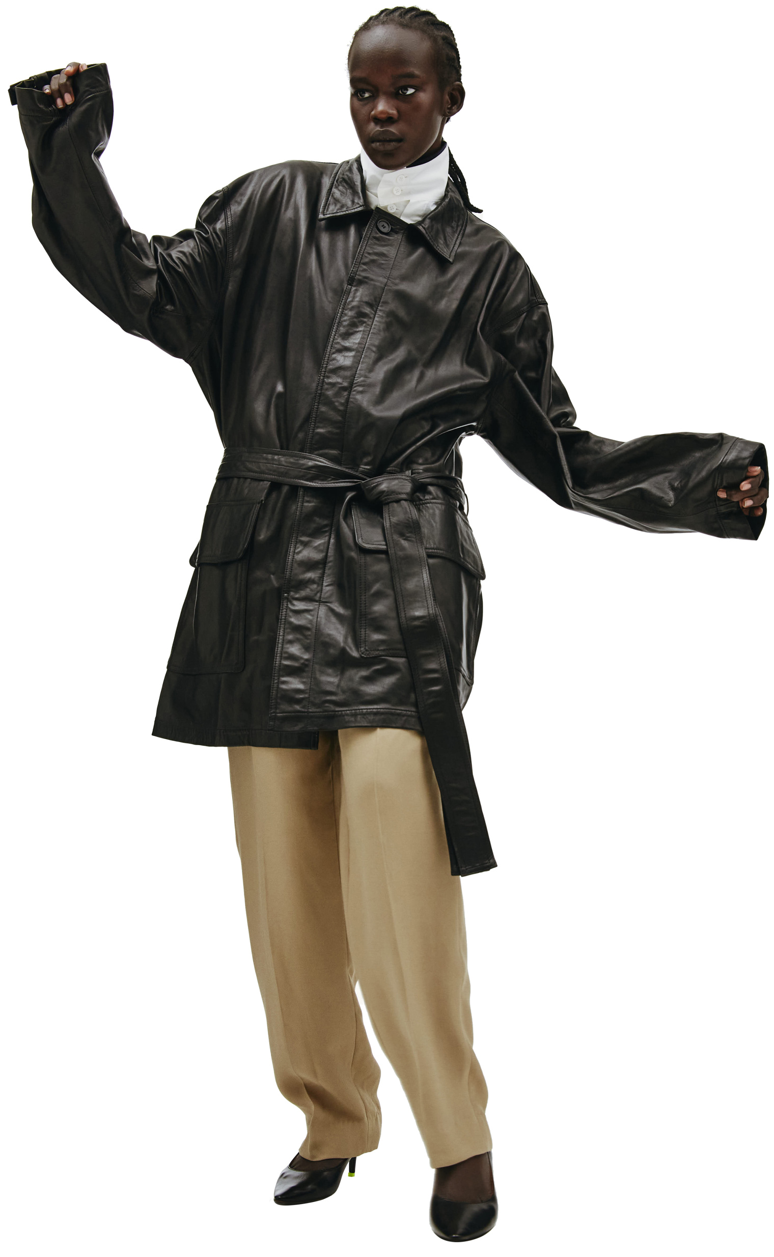 Fear of God Black Leather Coat