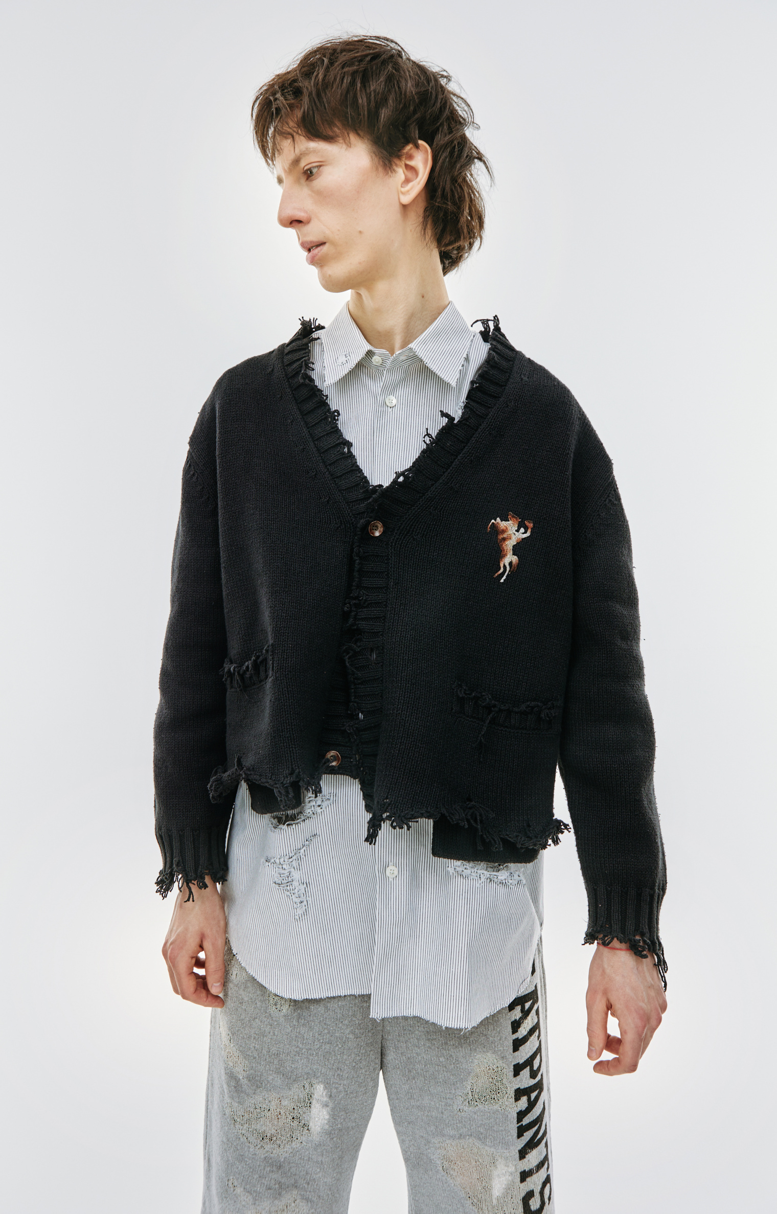 doublet DOLL EMBROIDERY MOHAIR CARDIGAN-