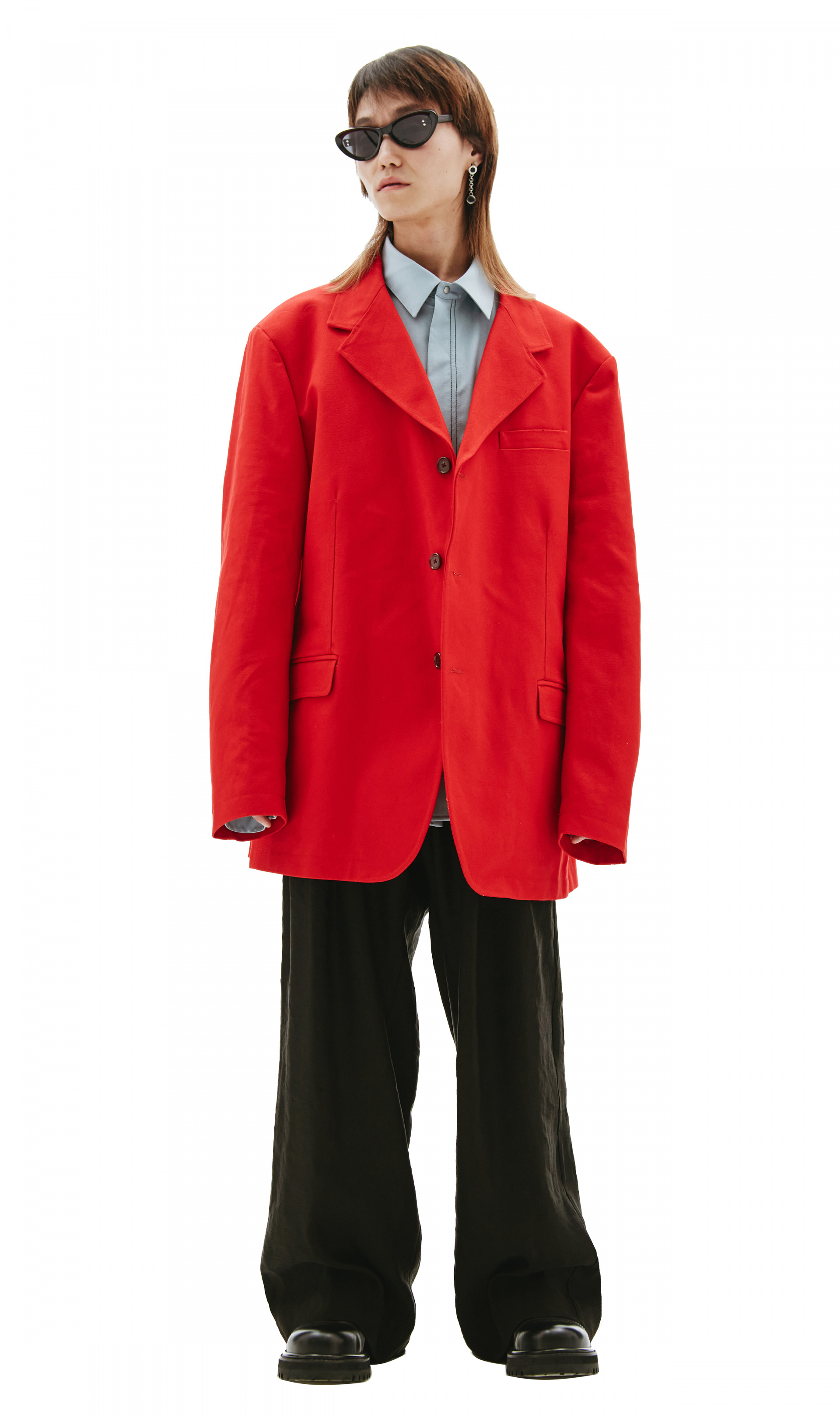 Raf Simons Красный оверсайз пиджак