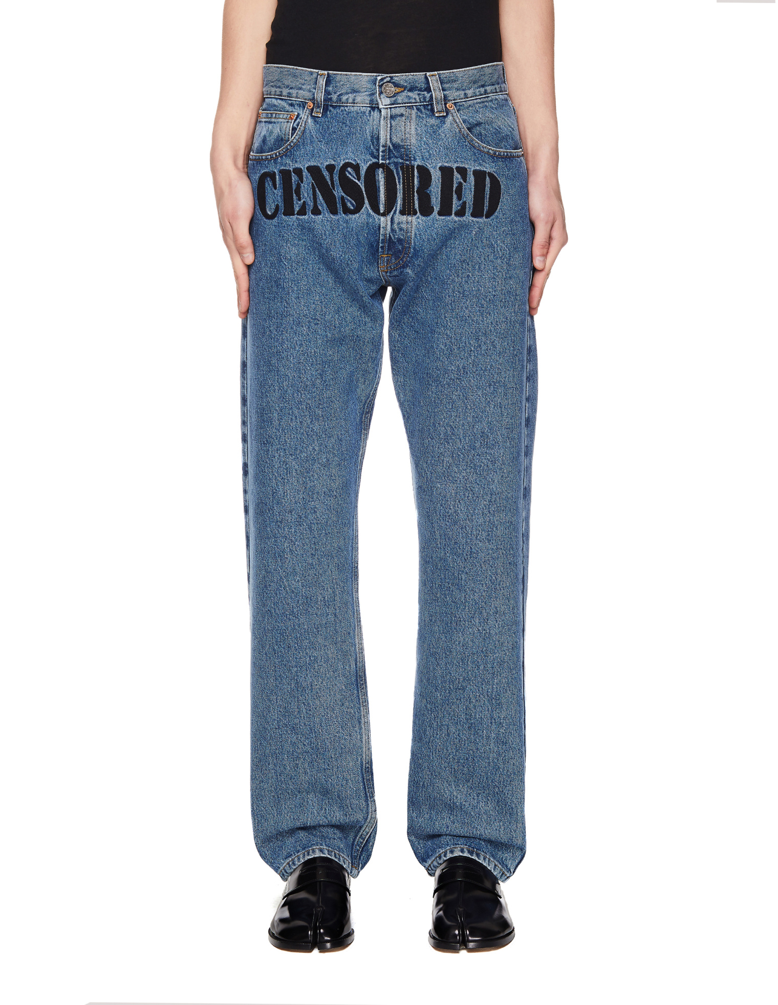 VETEMENTS Embroidered Censored Jeans