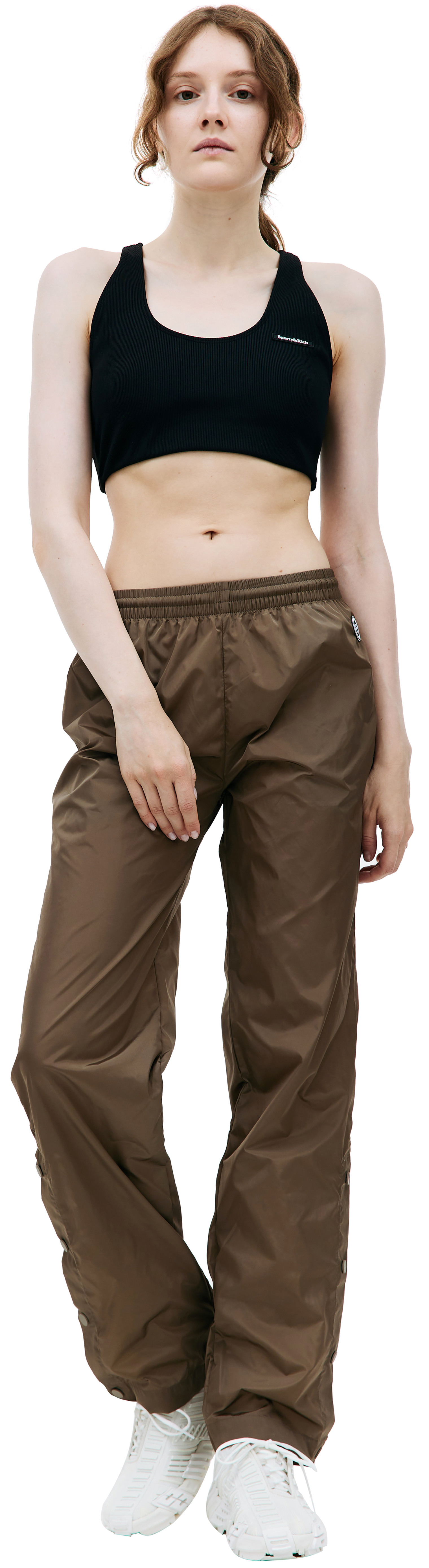 SPORTY & RICH Brown snap sweatpants