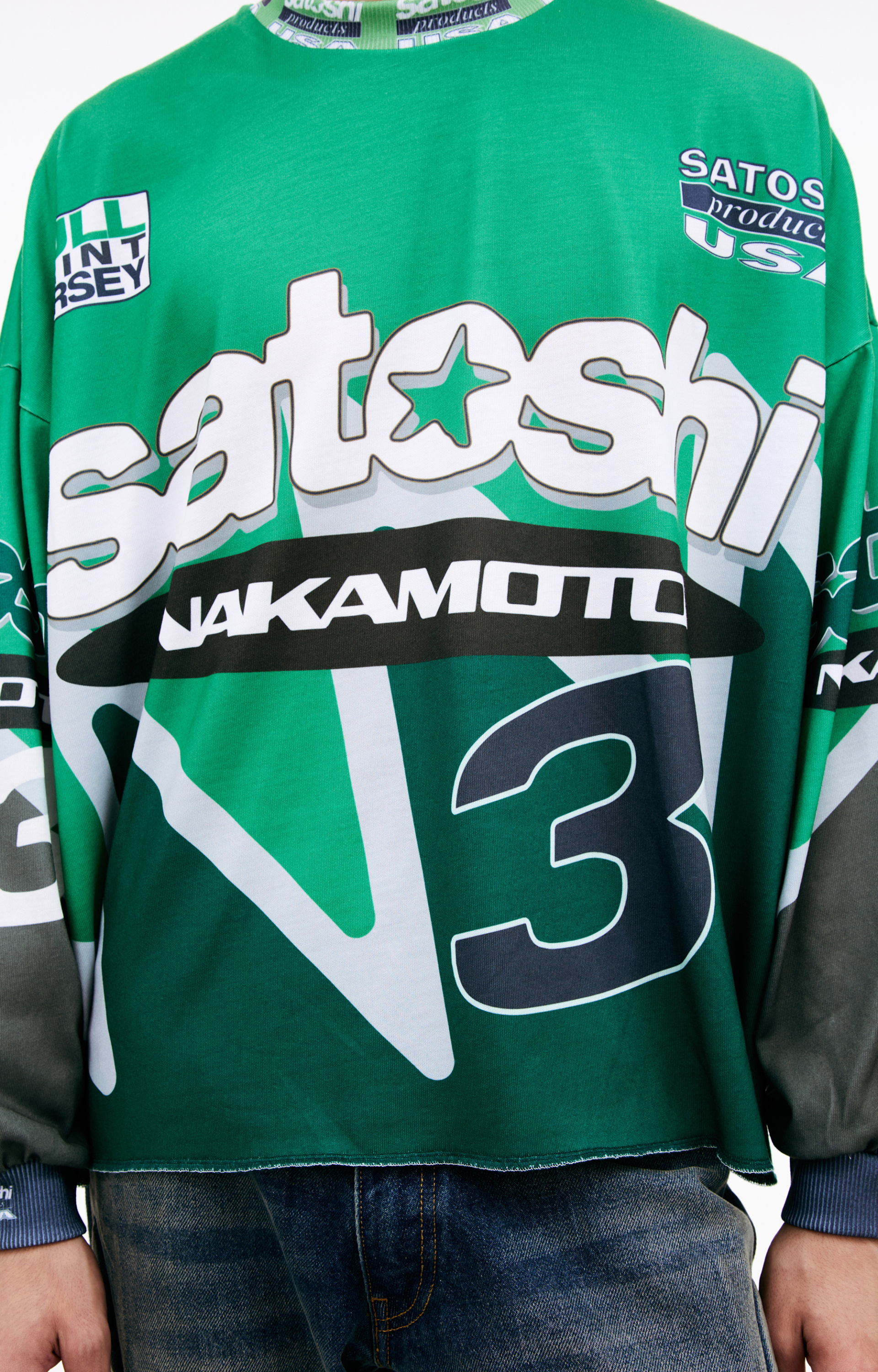 Satoshi Nakamoto Green logo longsleeve