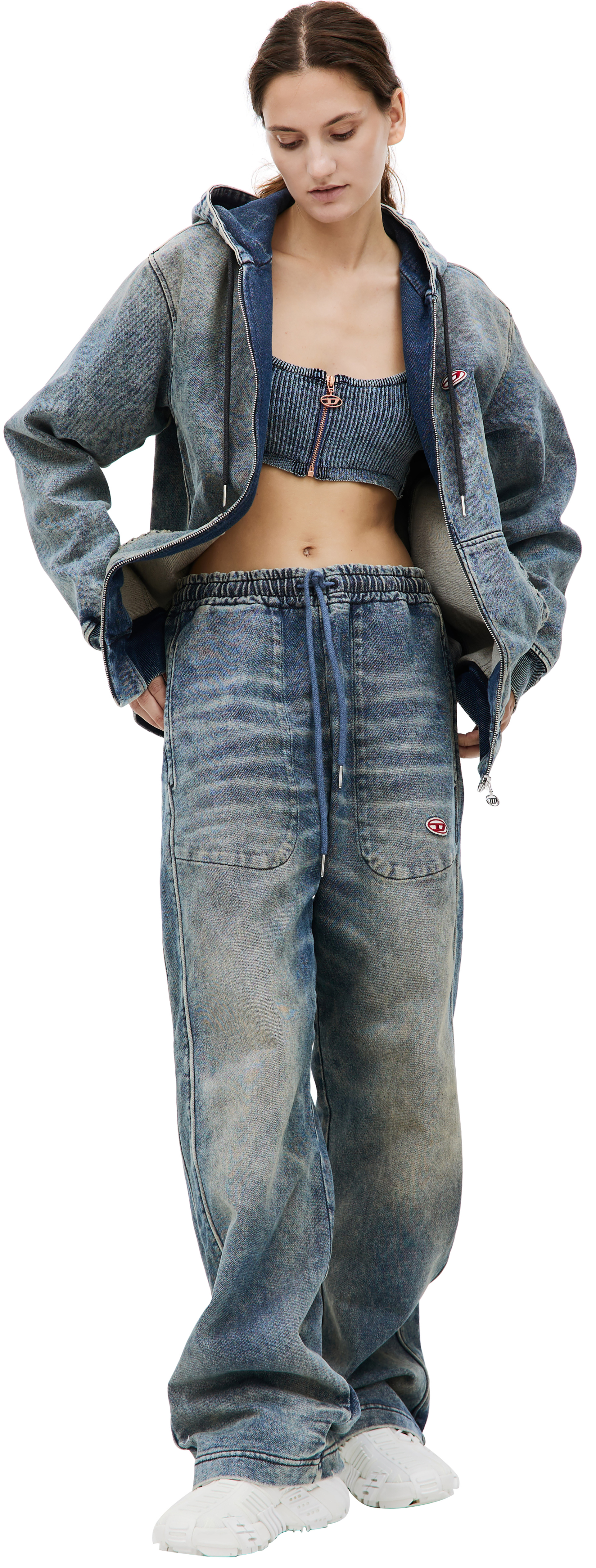 Diesel D-Gir-Ne zip up denim hoodie